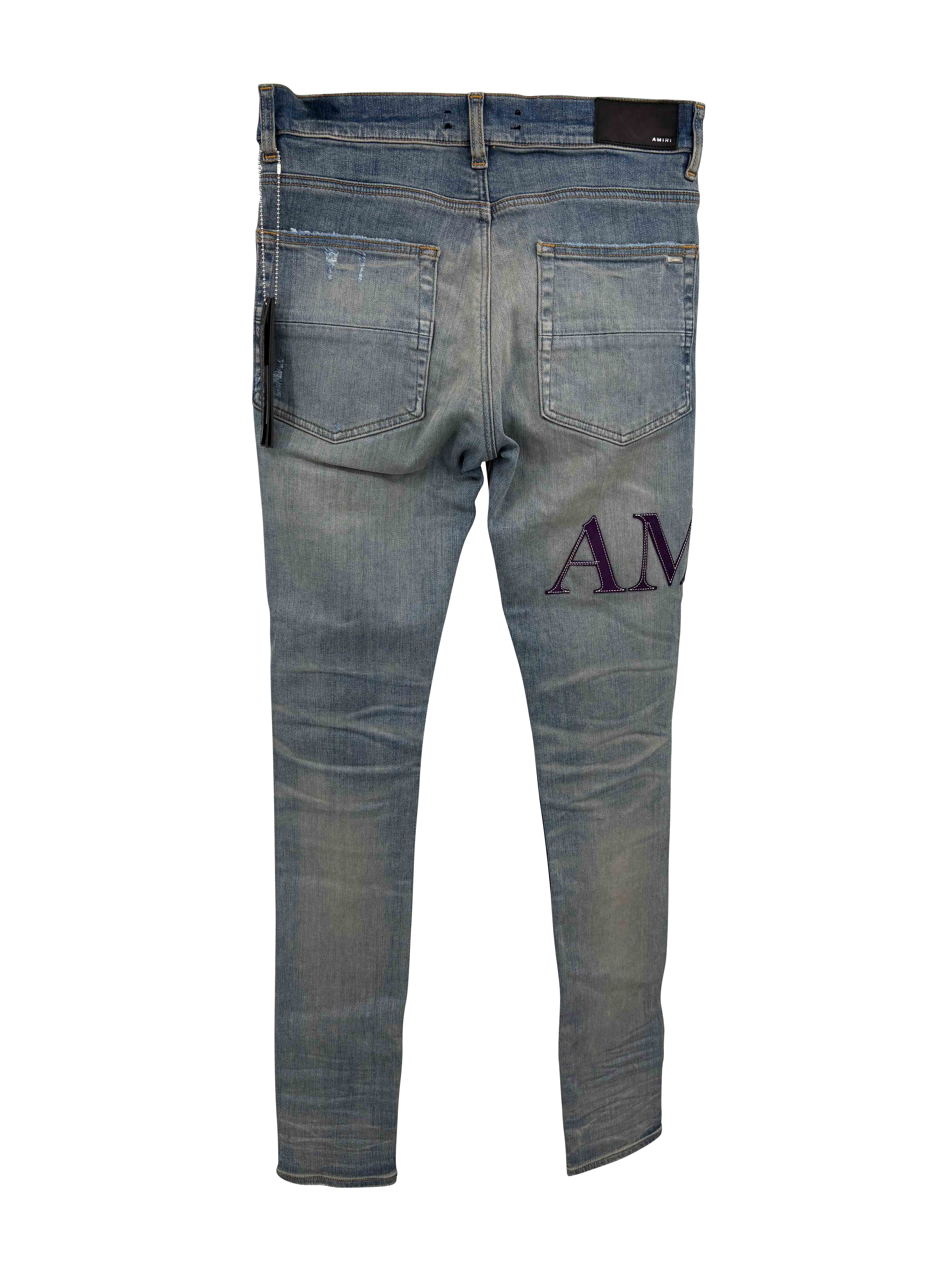 Amiri Serif Logo Jeans - Indigo / Blue (Unused)
