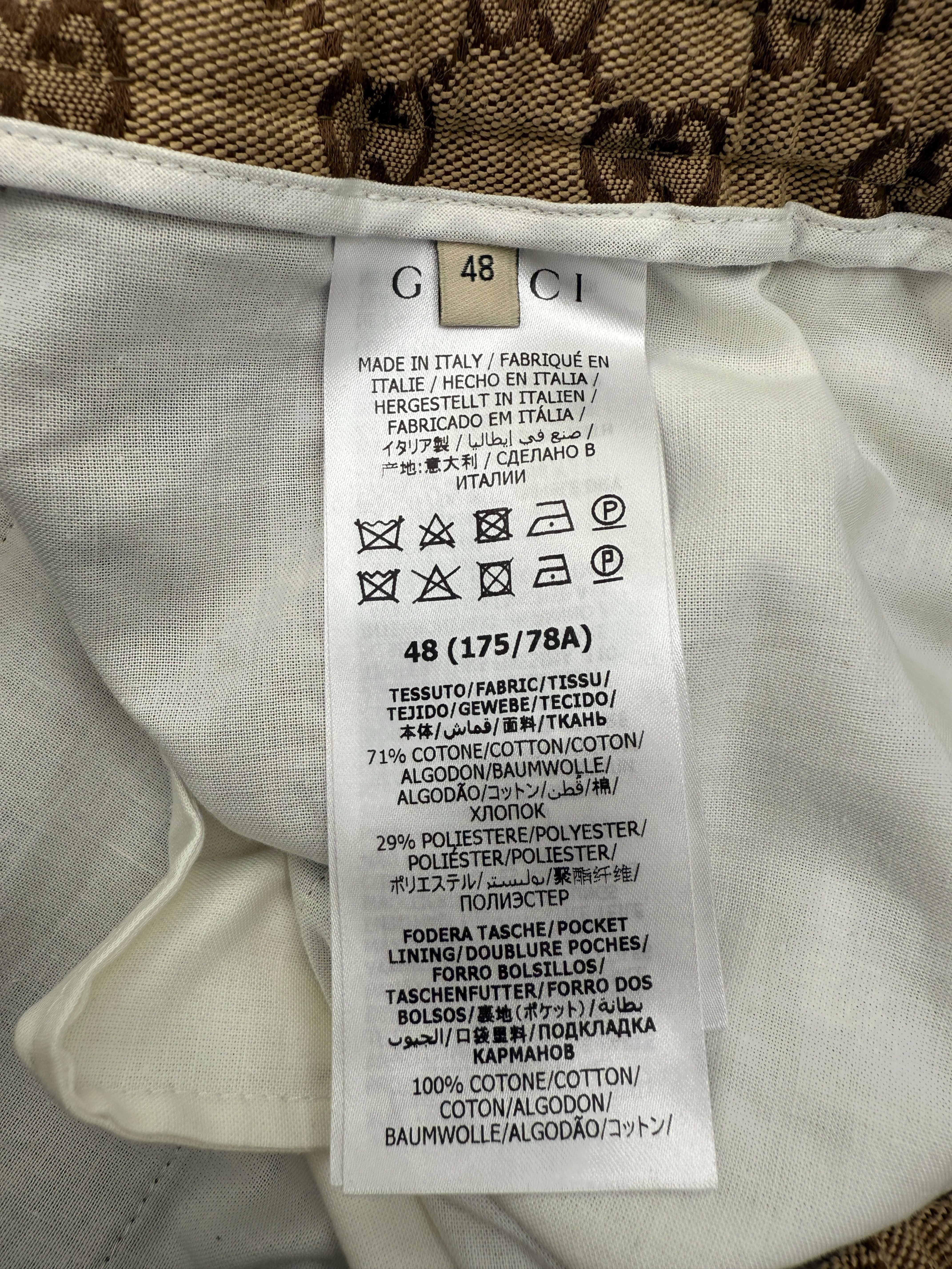 Gucci GG Supreme Cotton-blend Trousers - Beige (Unused)