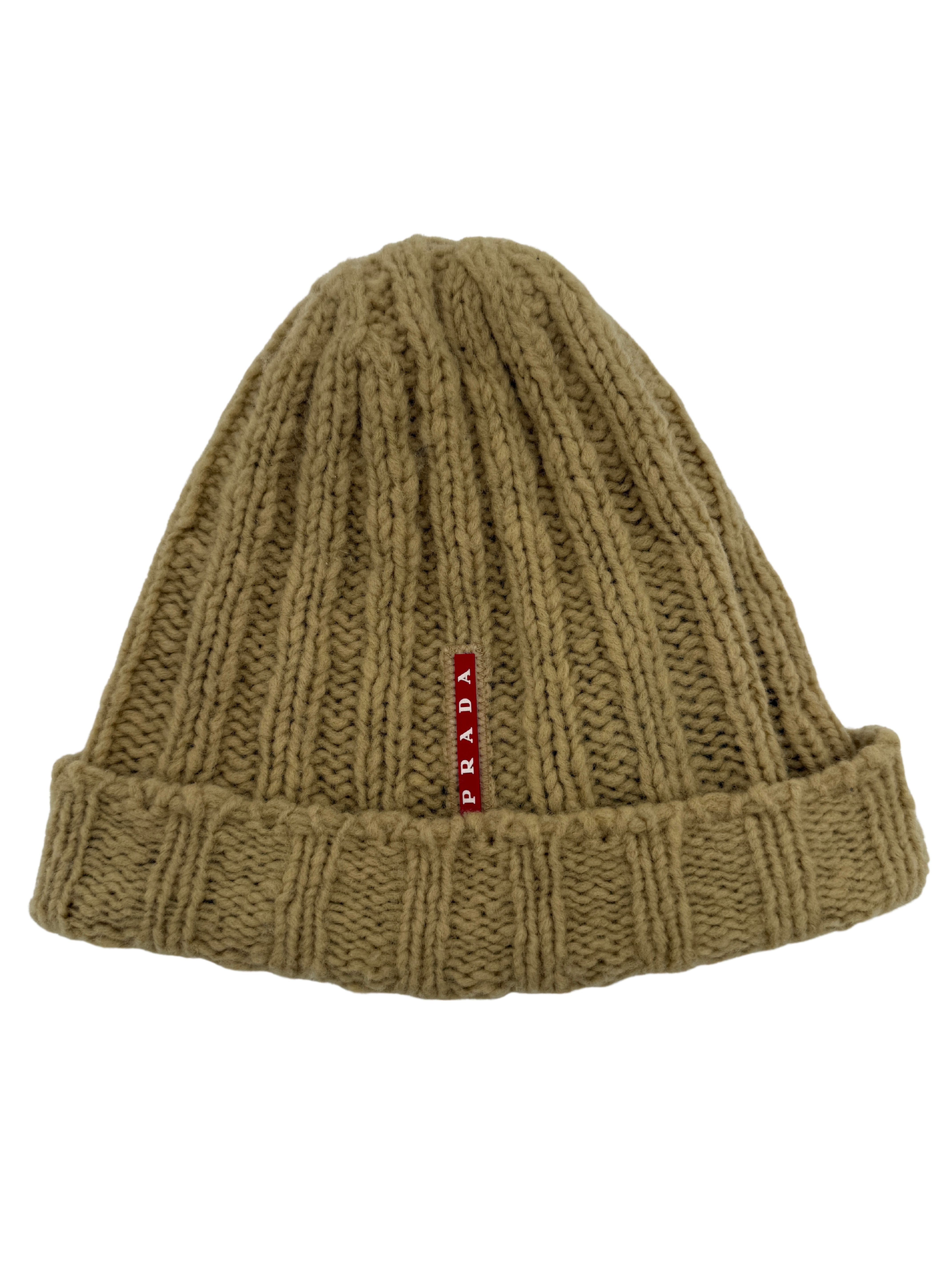 Prada Sport Badge Beanie - Beige Prada