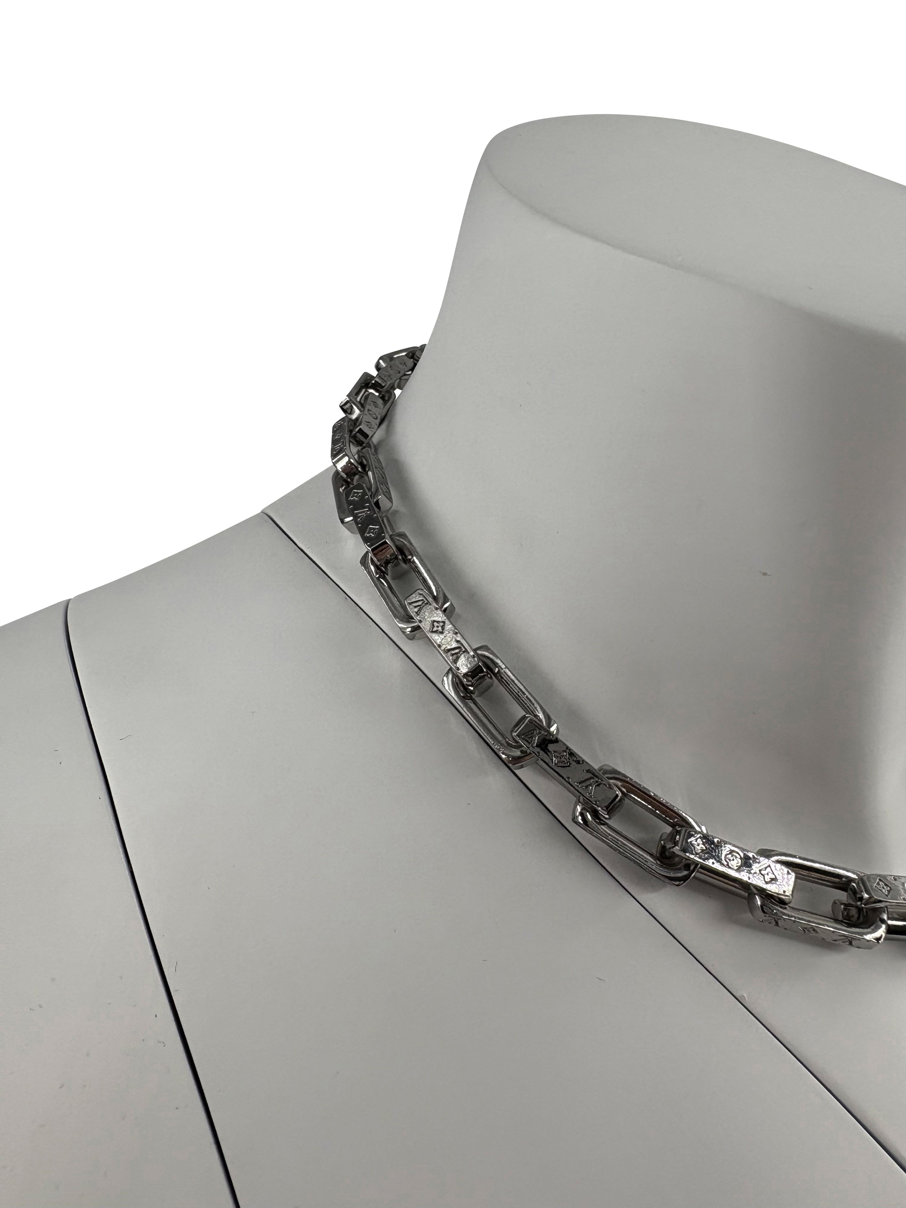 Louis Vuitton Monogram Chain Necklace - Steel / Silver Louis Vuitton