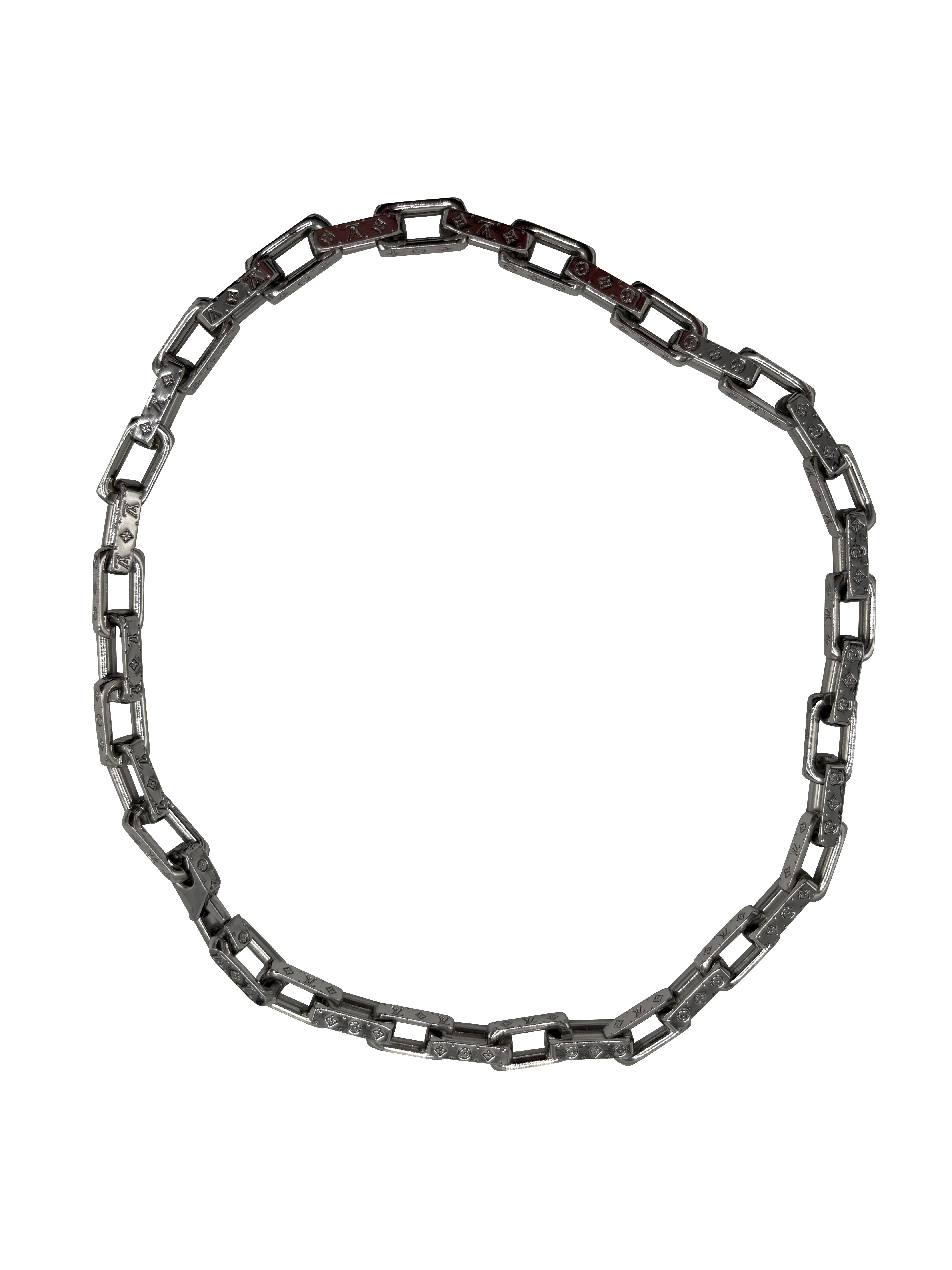Louis Vuitton Monogram Chain Necklace - Steel / Silver Louis Vuitton