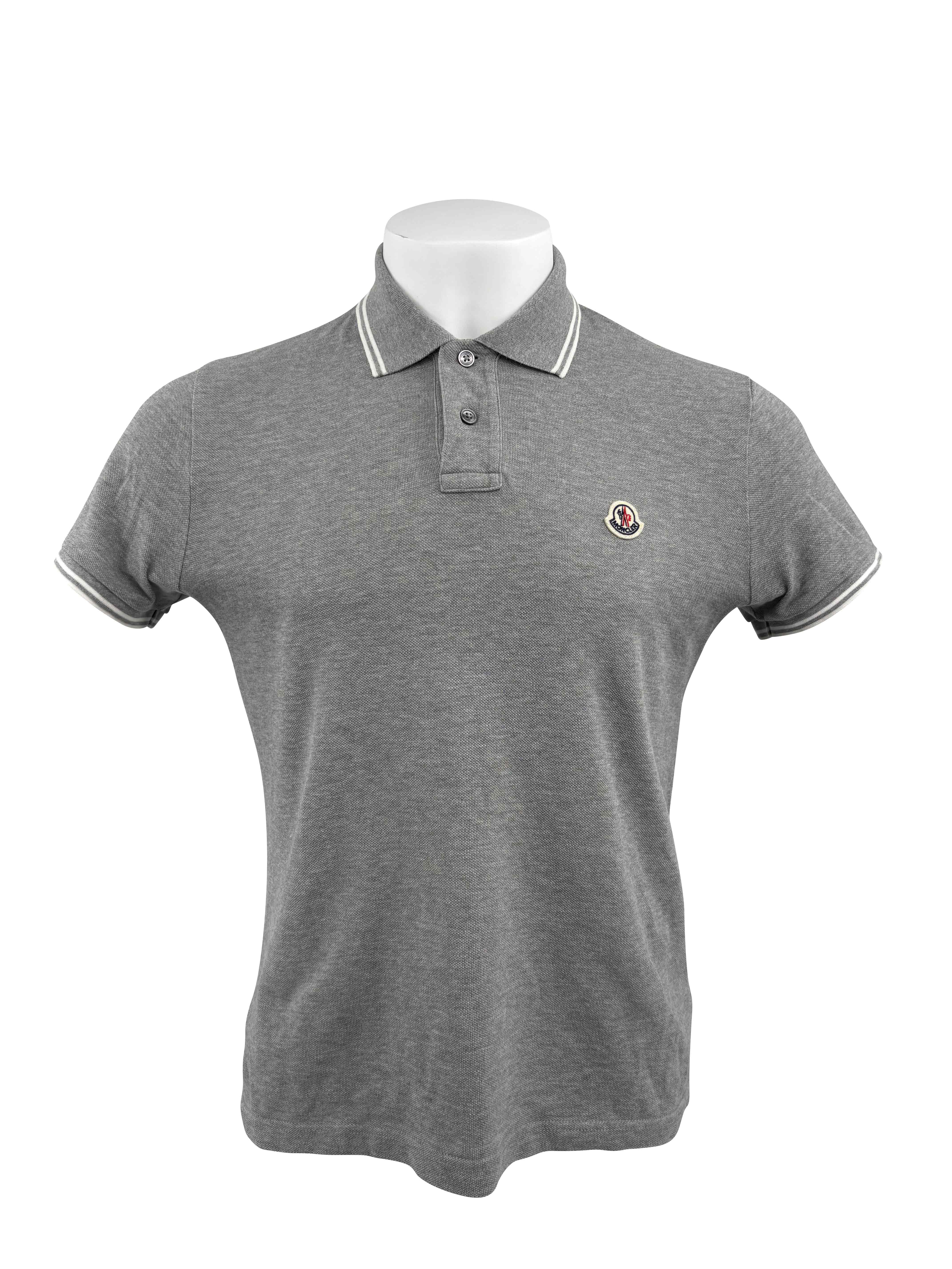 Moncler Logo Patch Polo - Grey Moncler