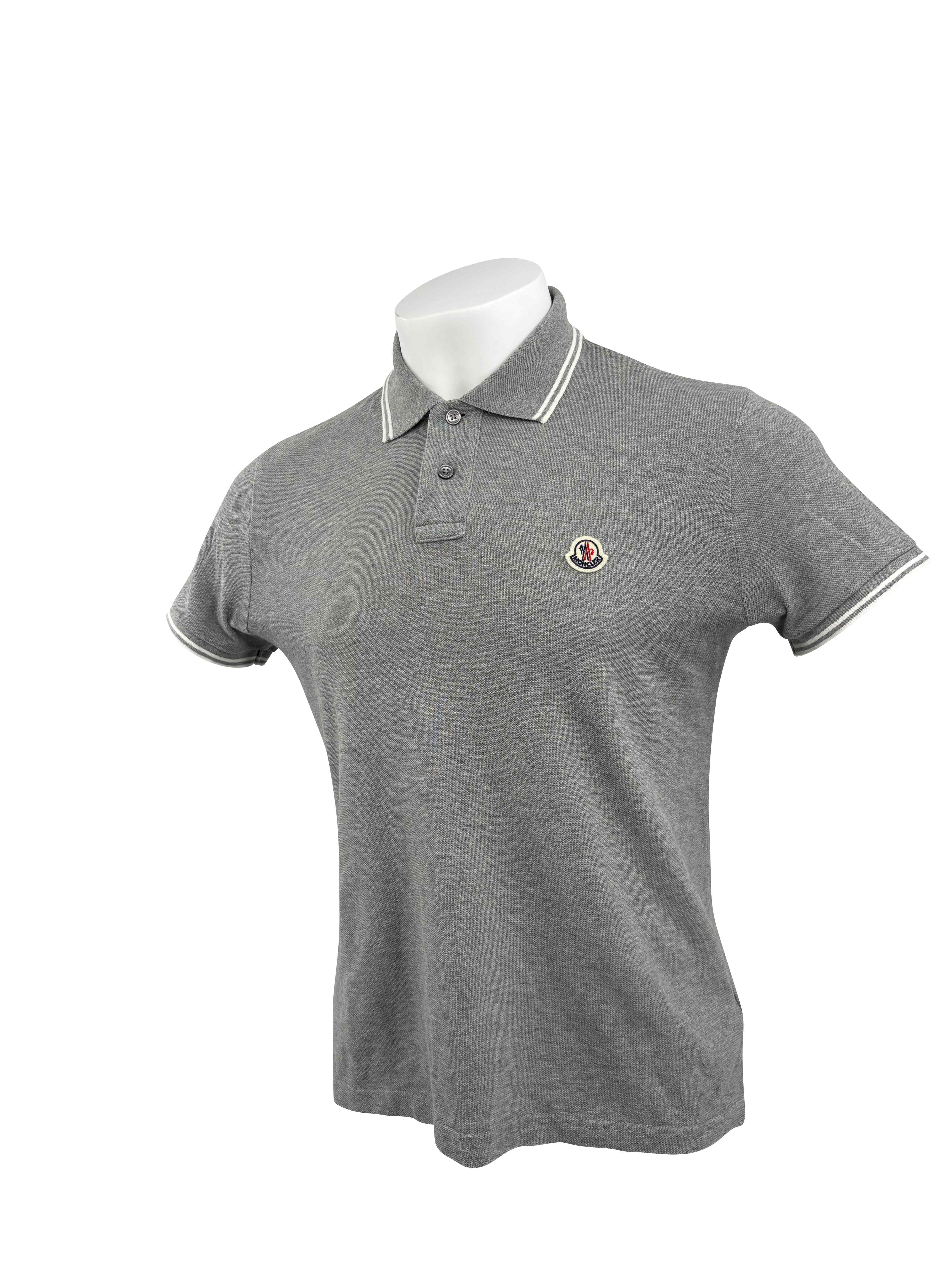 Moncler Logo Patch Polo - Grey Moncler