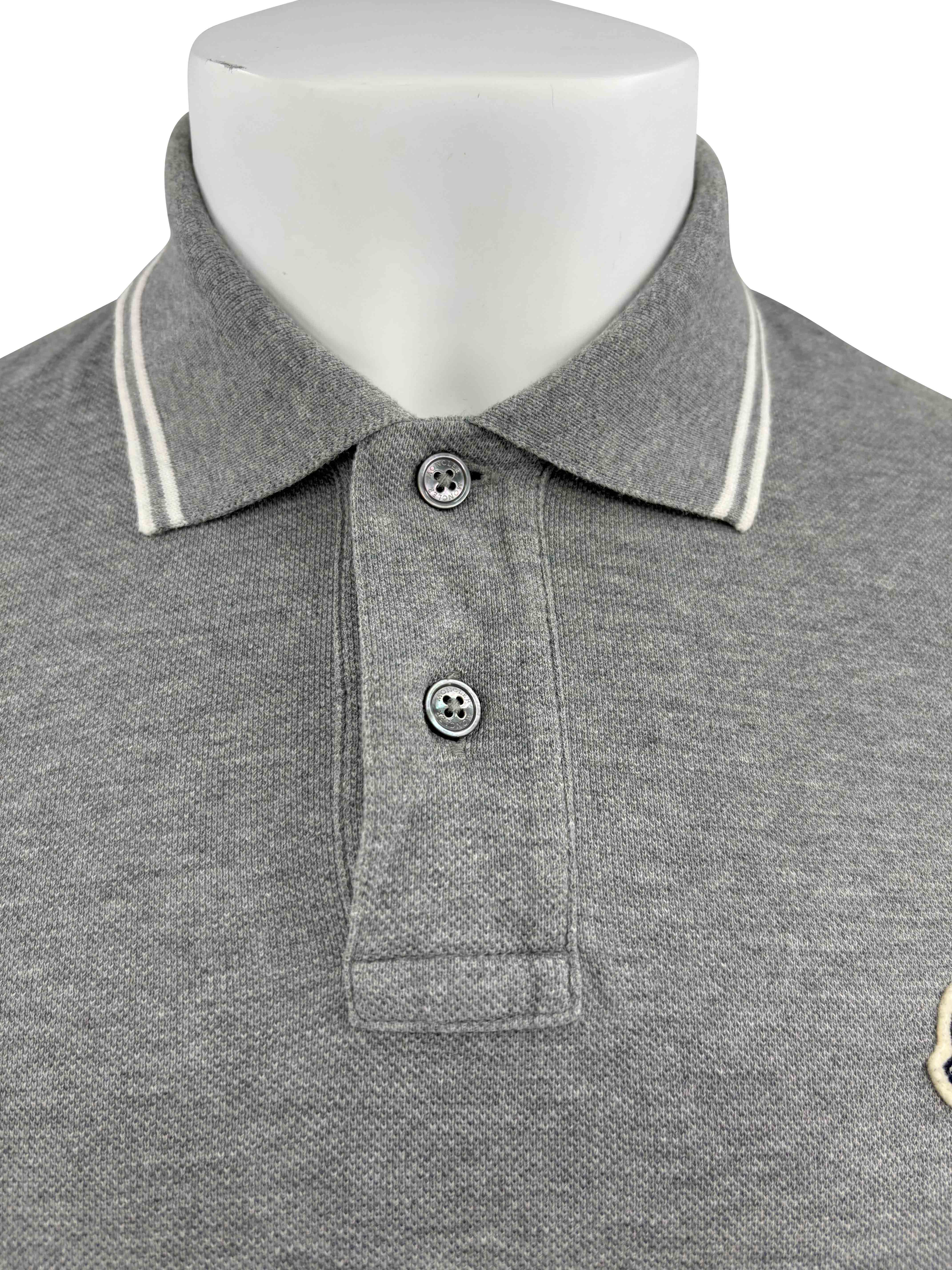 Moncler Logo Patch Polo - Grey Moncler