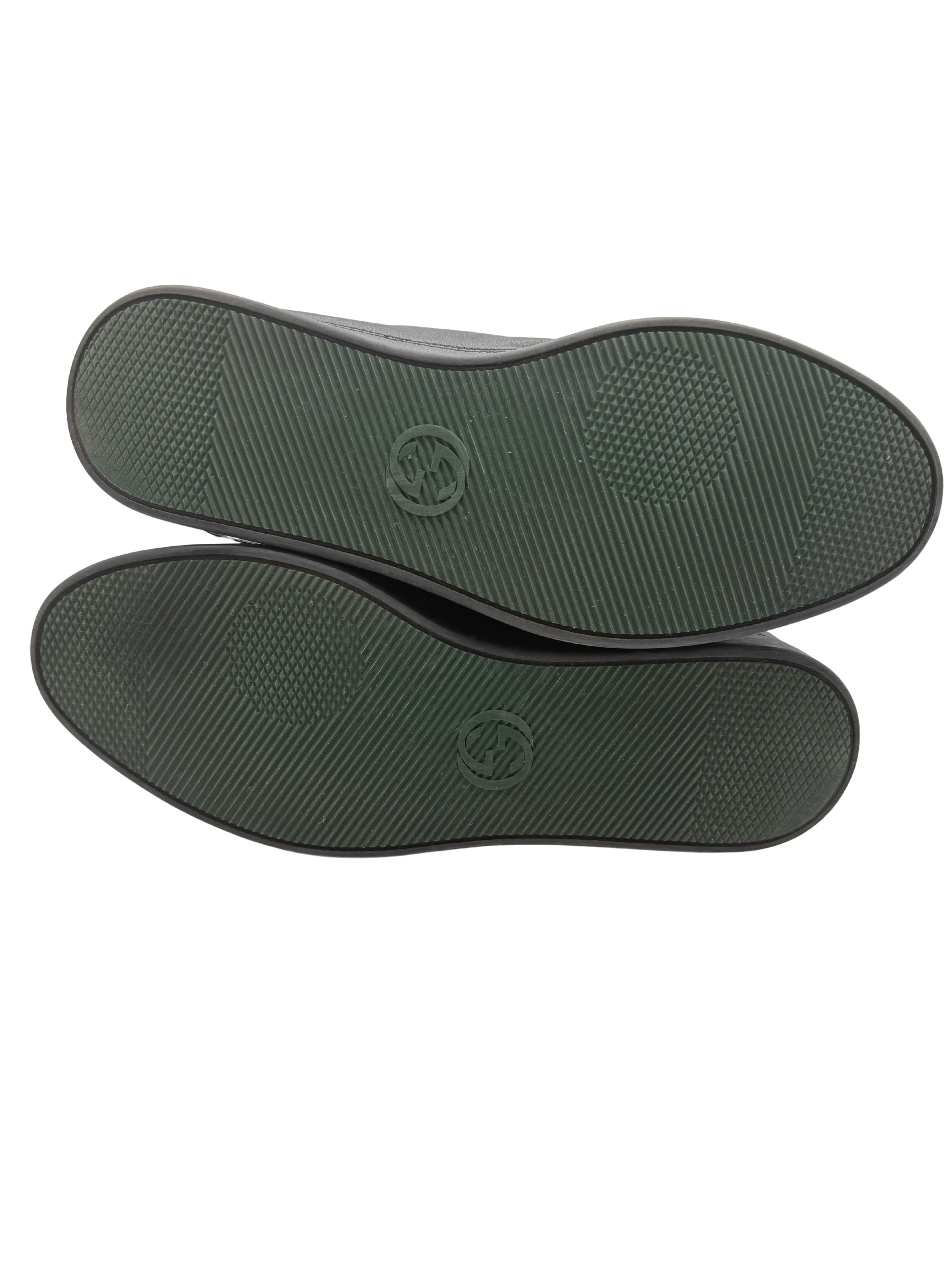 Gucci Leather High Top Trainers - Black/Green Gucci
