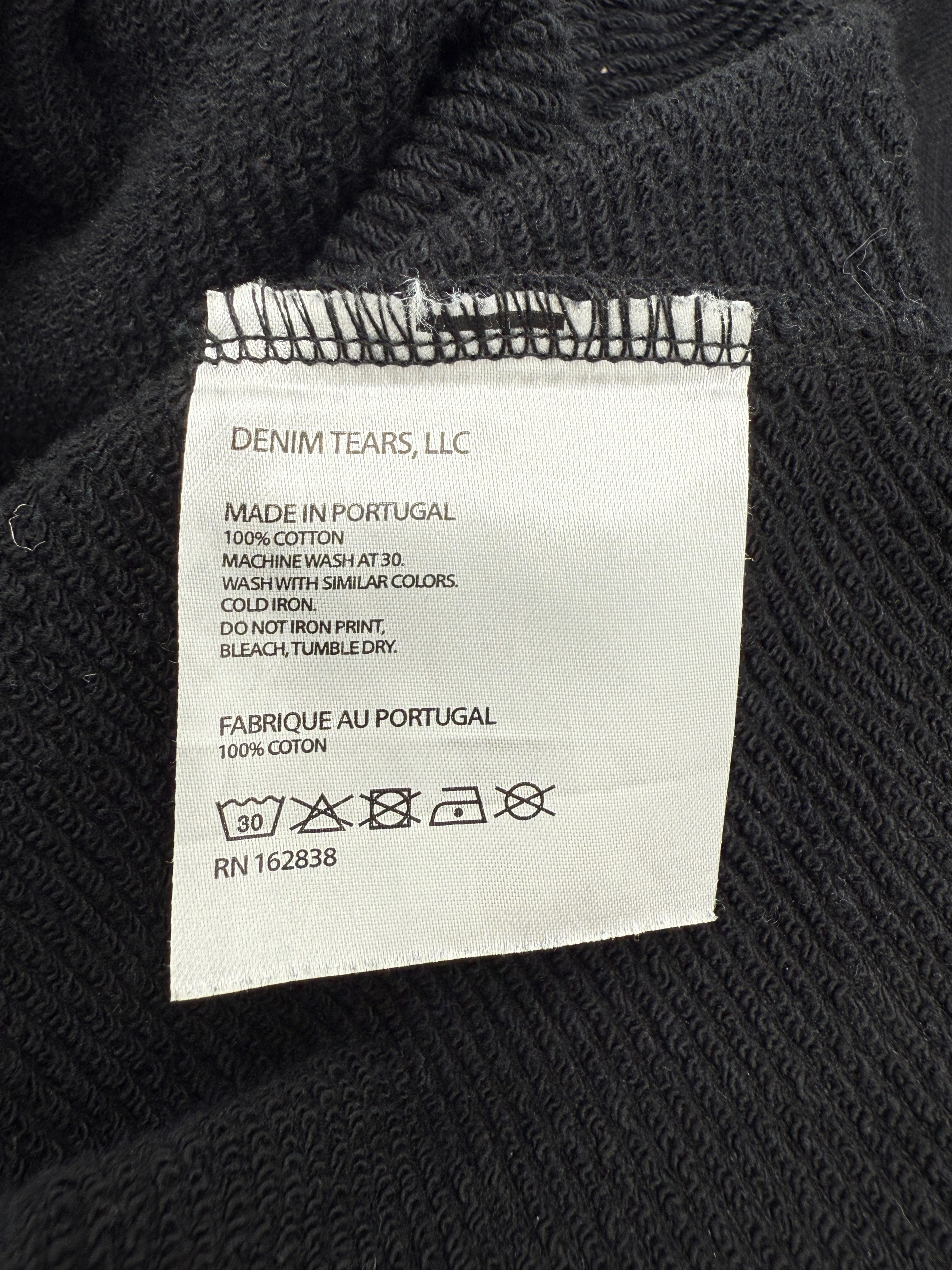 Denim Tears Cotton-Wreath Print Hoodie - Black Denim Tears