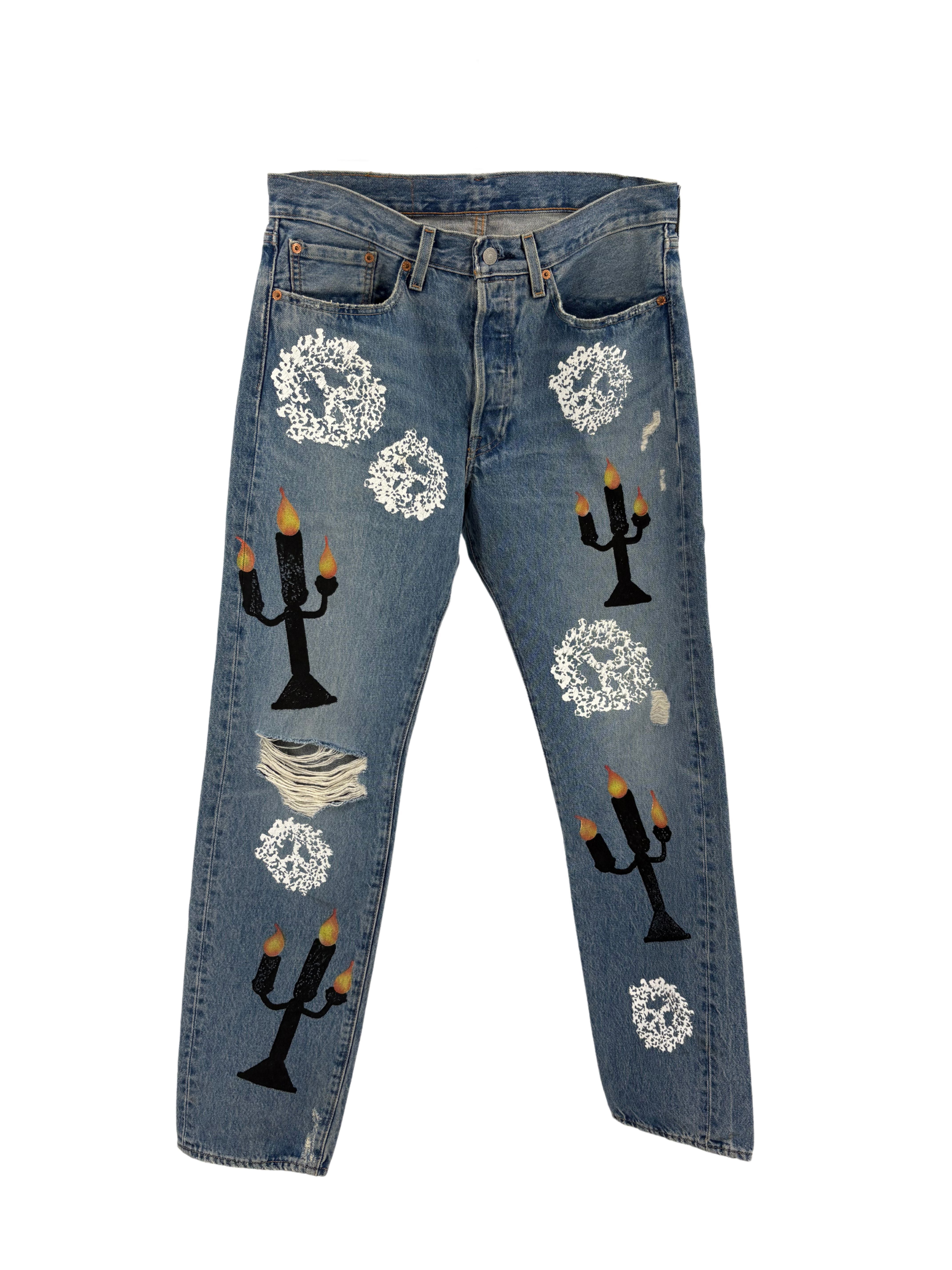 Denim Tears x Virgil Abloh "Message in a Tear" Printed Jeans