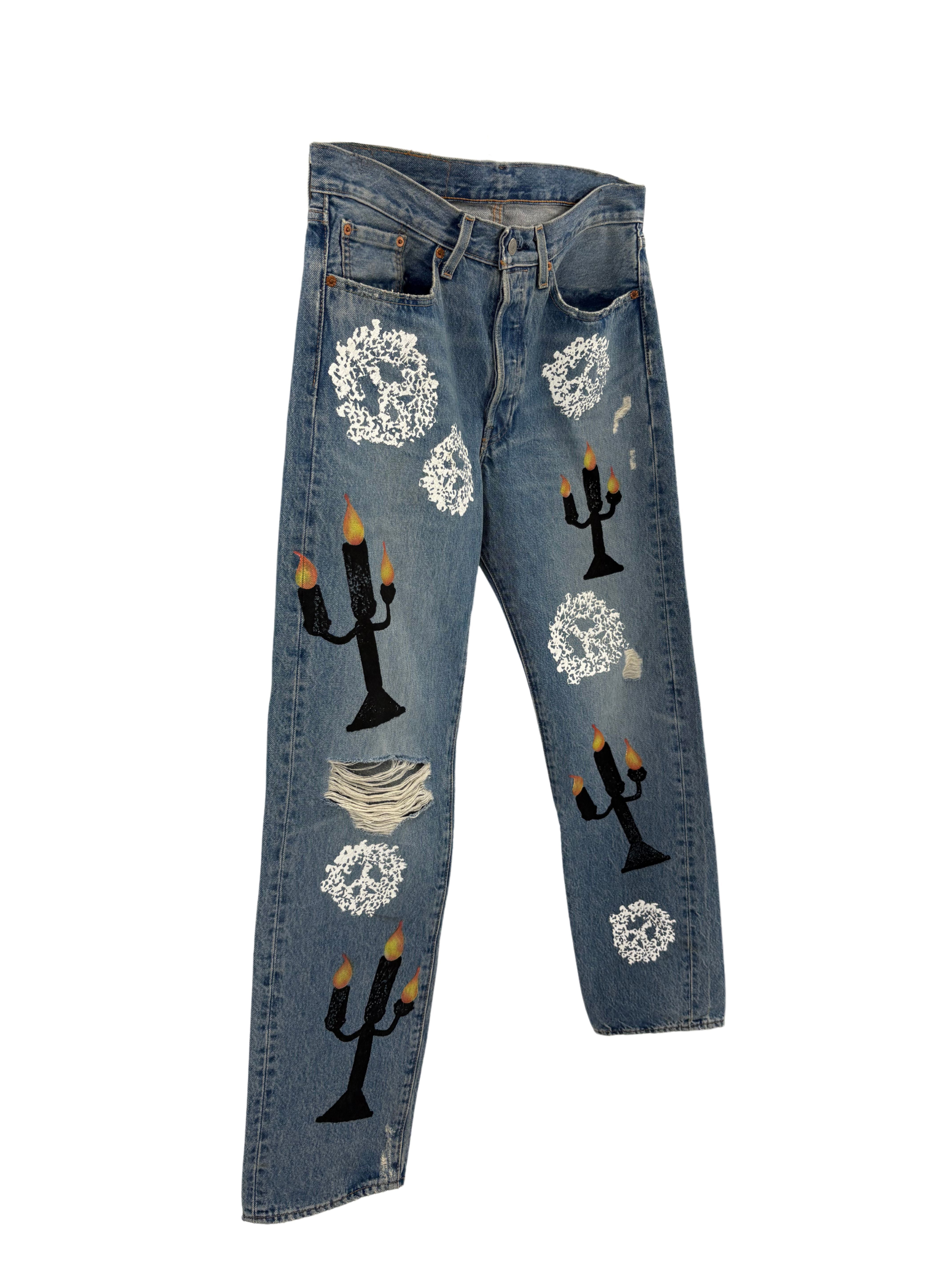 Denim Tears x Virgil Abloh "Message in a Tear" Printed Jeans