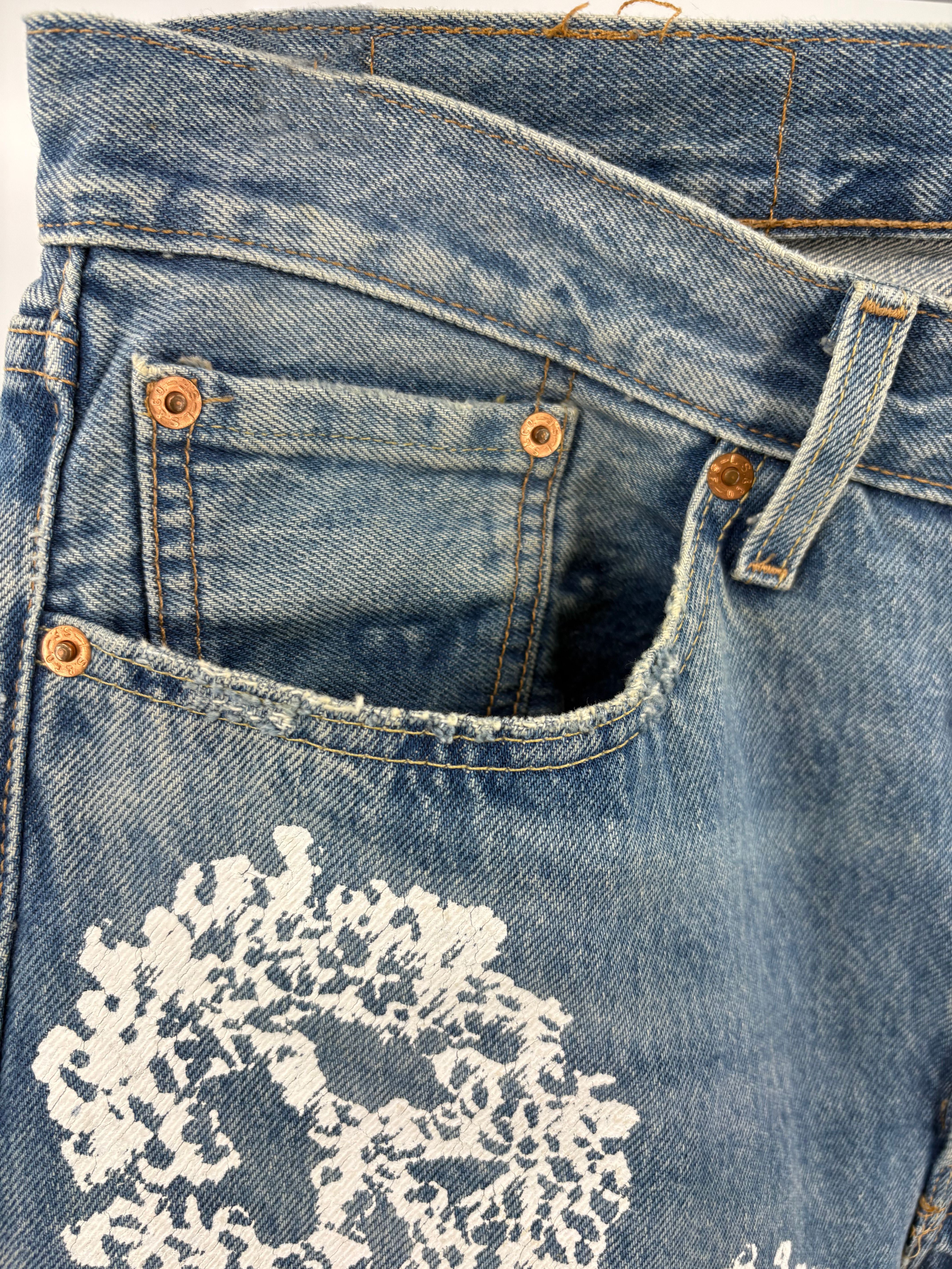 Denim Tears x Virgil Abloh "Message in a Tear" Printed Jeans