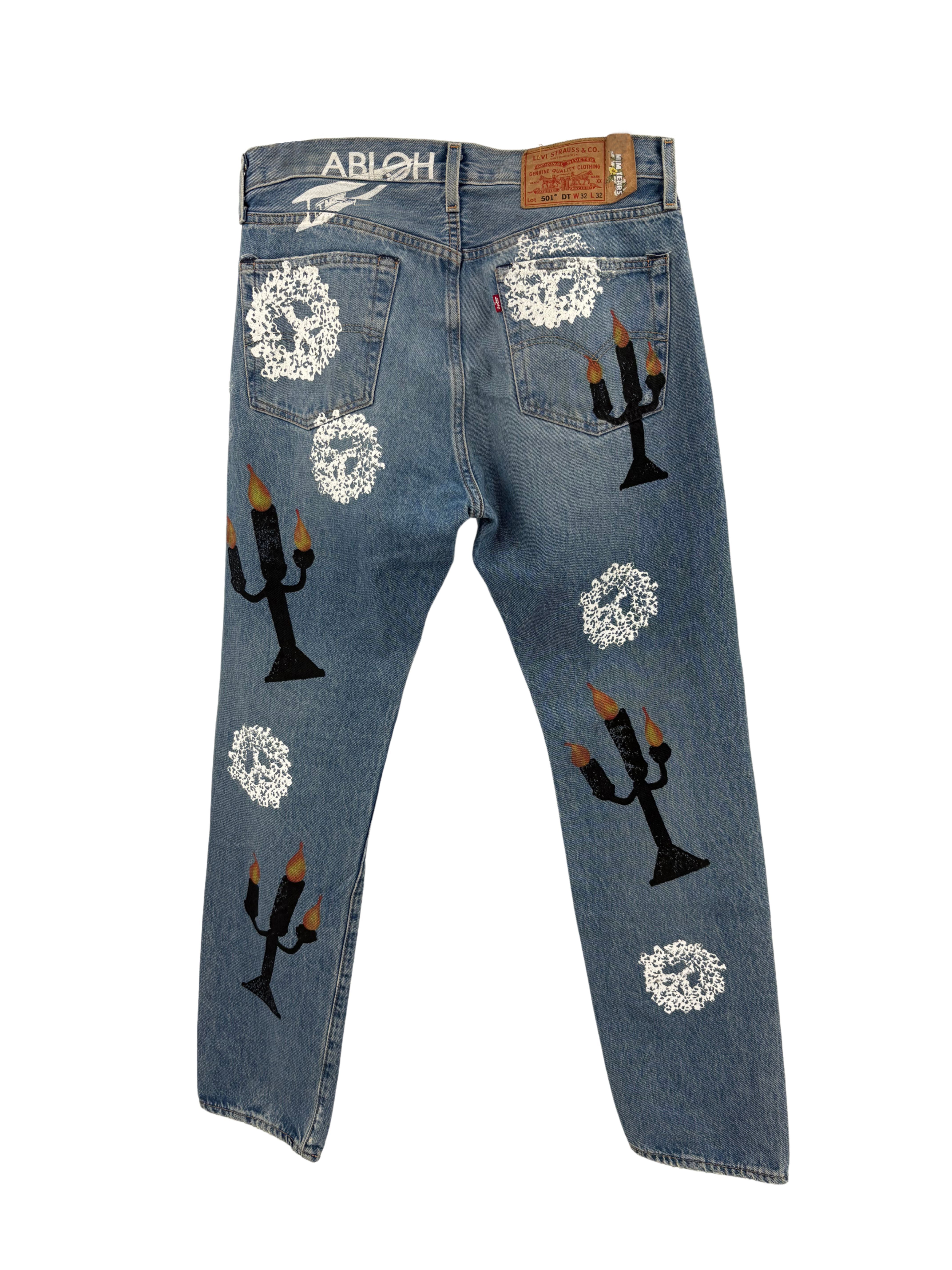 Denim Tears x Virgil Abloh "Message in a Tear" Printed Jeans