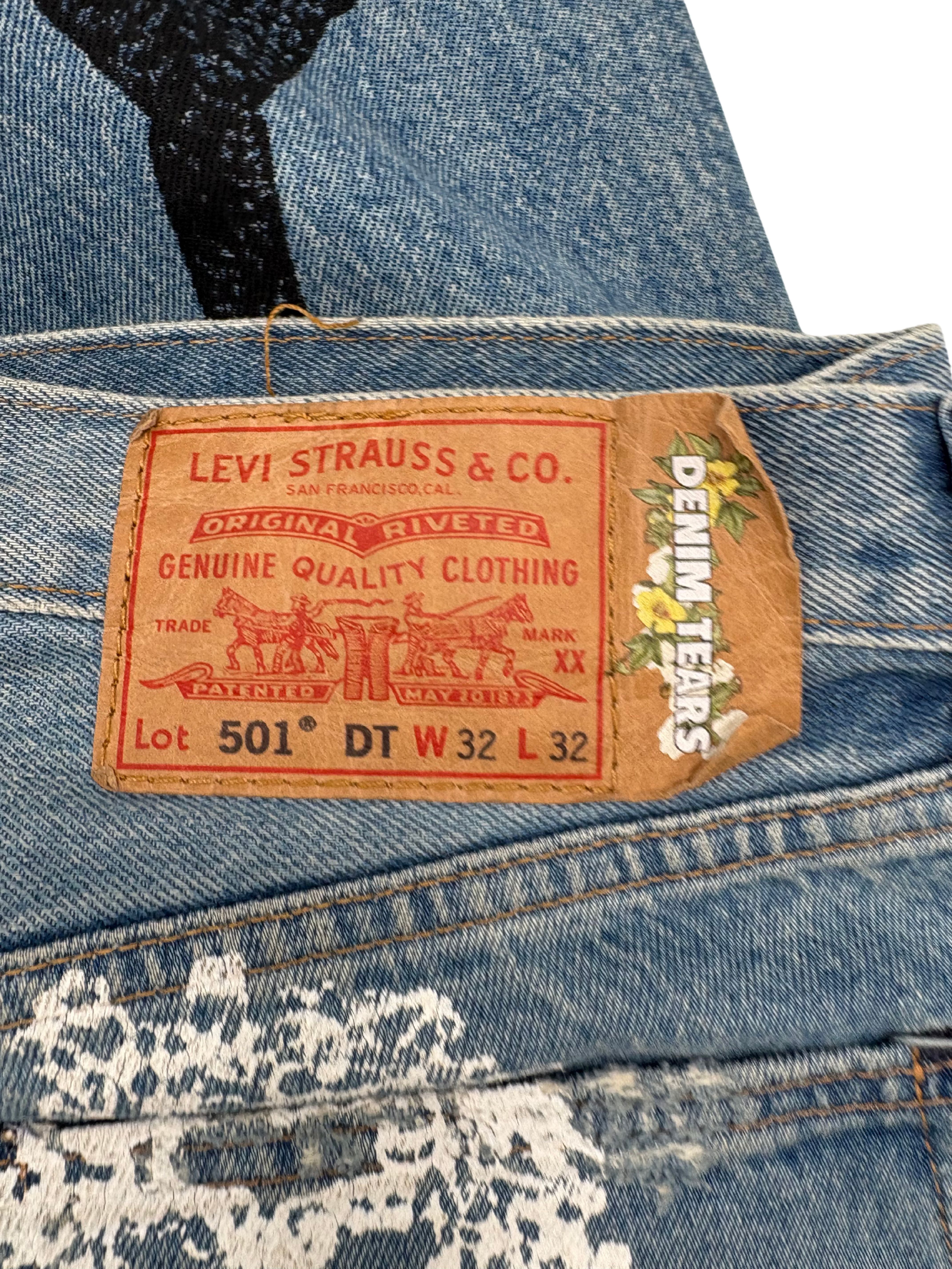 Denim Tears x Virgil Abloh "Message in a Tear" Printed Jeans