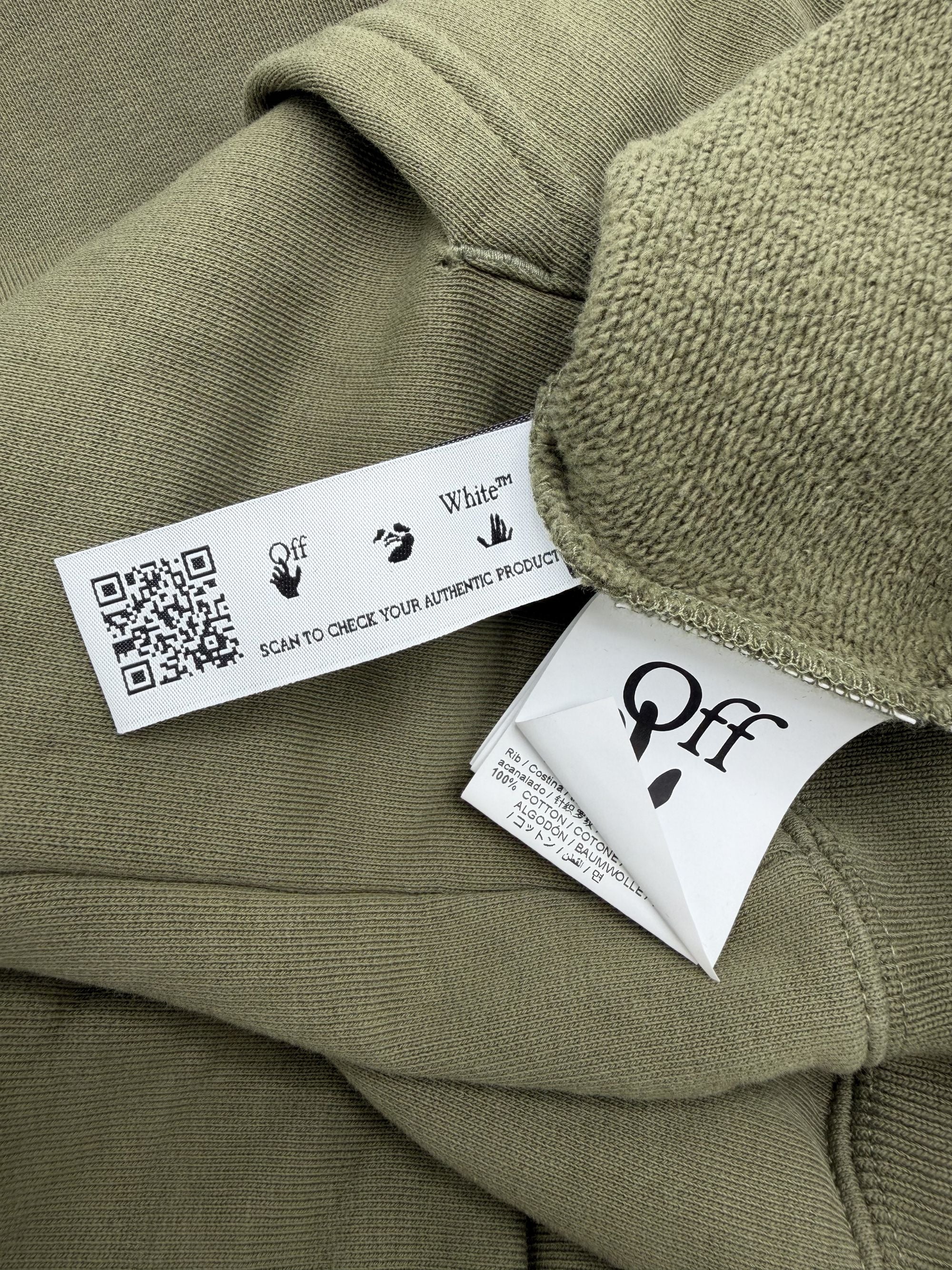 Off-White Logo Hoodie - Khaki