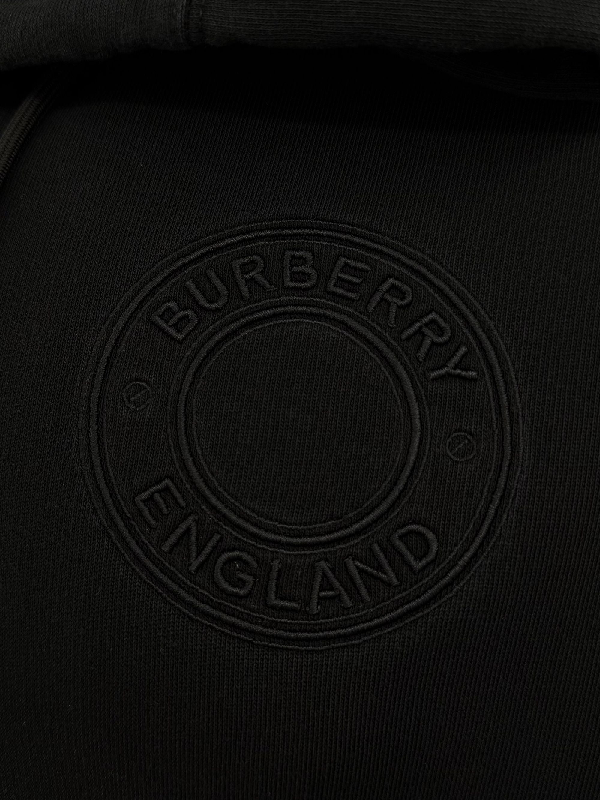 Burberry Embroidered Logo Hoodie - Black