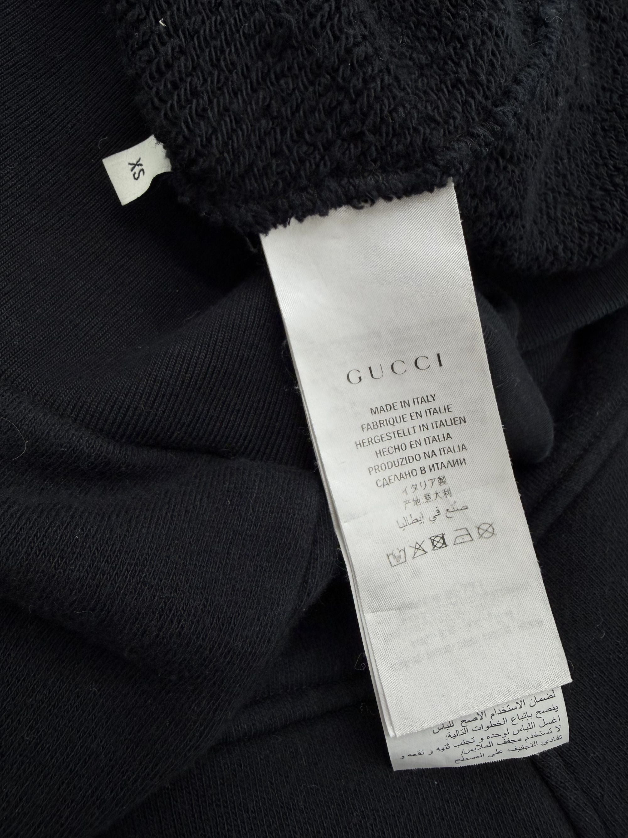Gucci GG Logo Print Hoodie - Black
