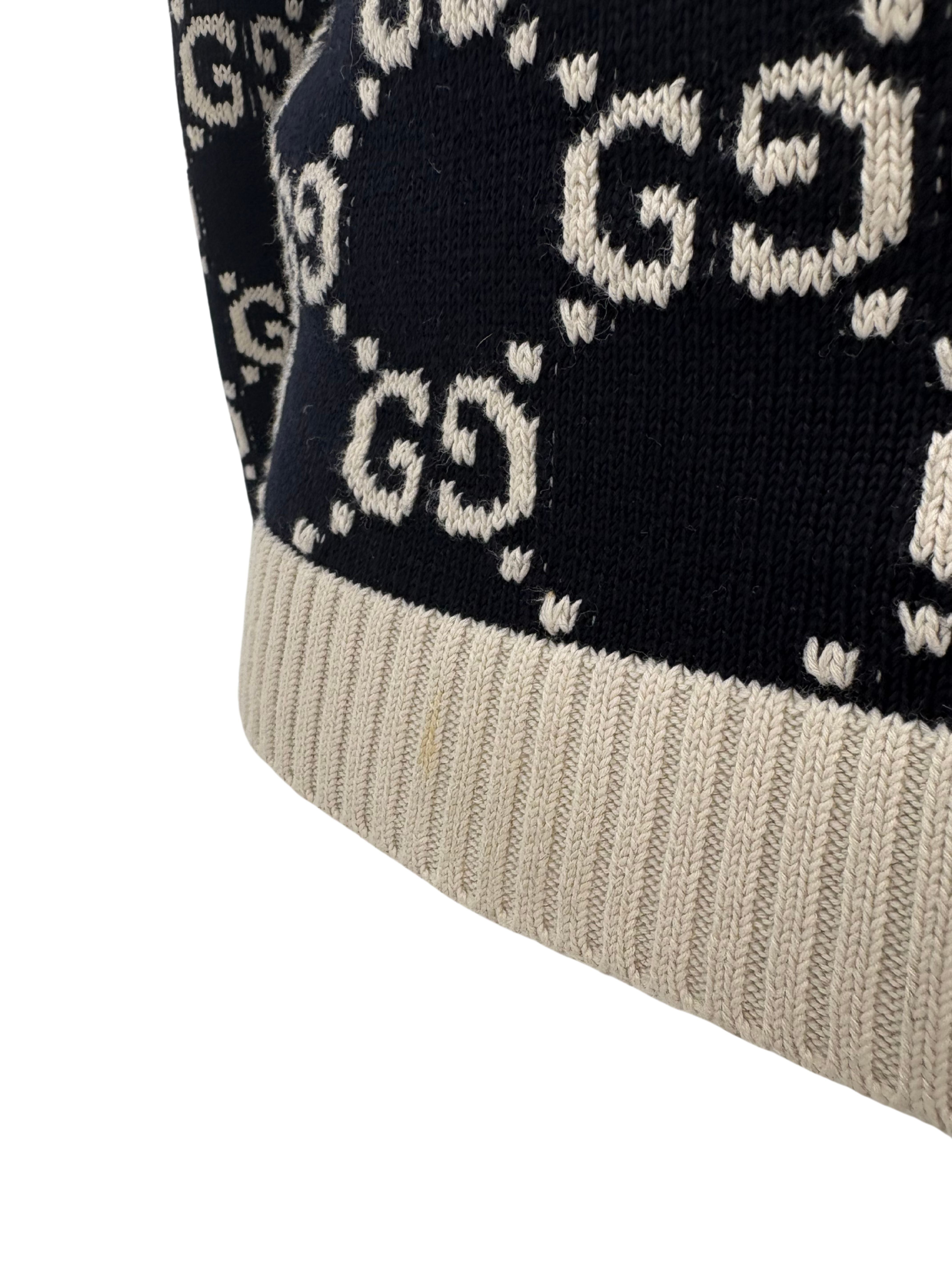 Gucci GG Stripe Knit Jumper - Navy/White Gucci