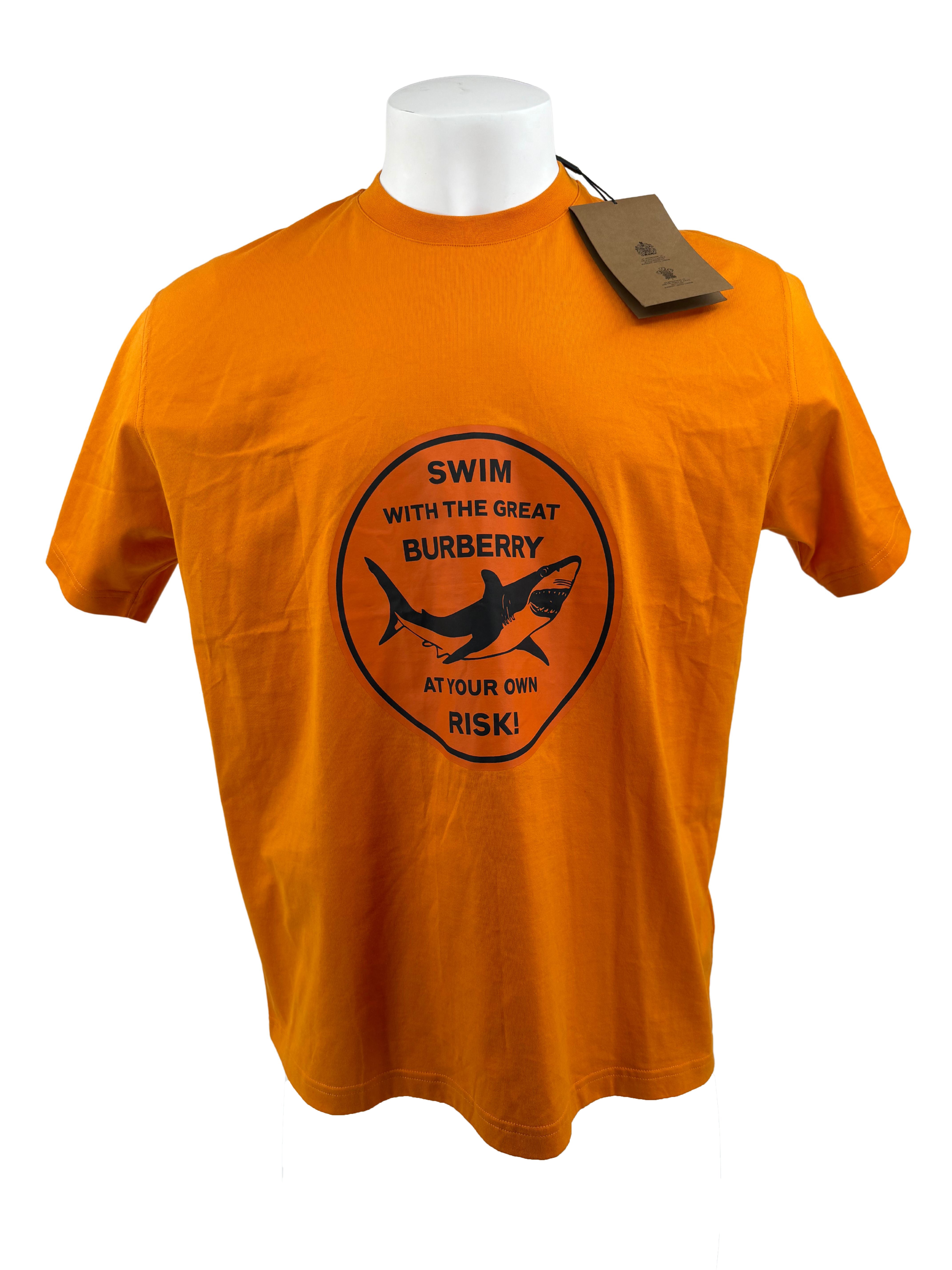 Burberry Shark Print T-Shirt - Orange (Unused) Burberry