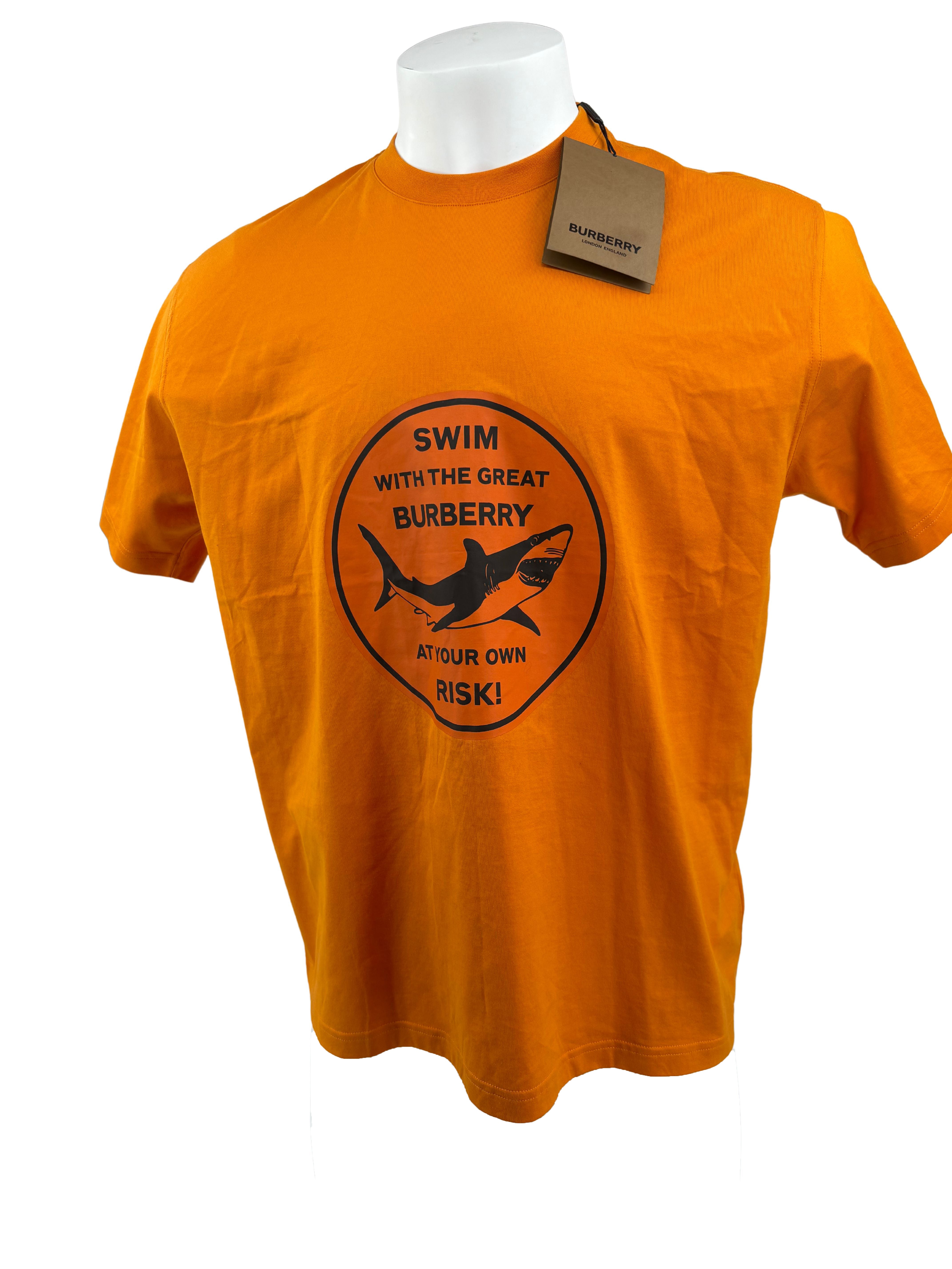 Burberry Shark Print T-Shirt - Orange (Unused) Burberry