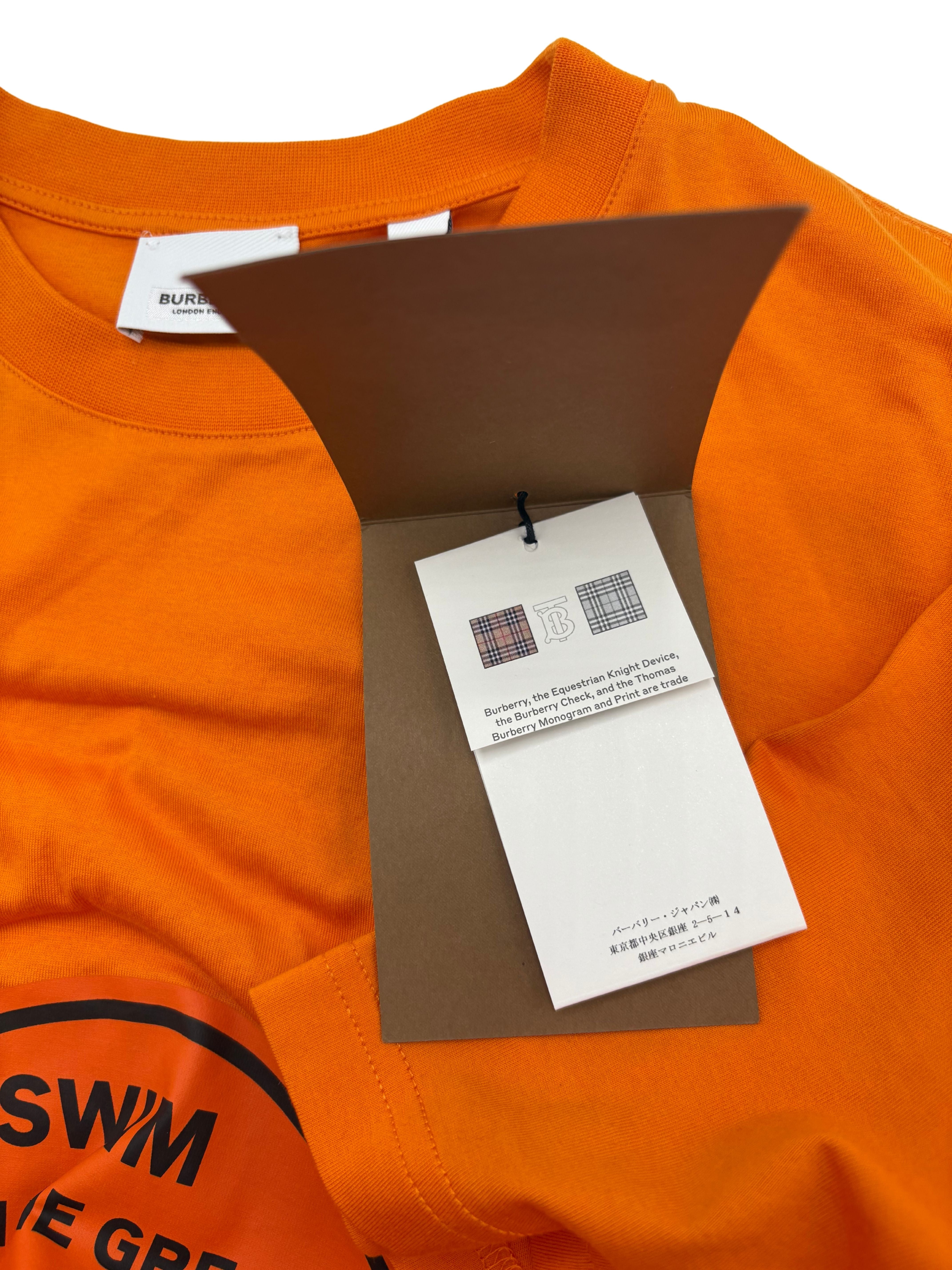 Burberry Shark Print T-Shirt - Orange (Unused) Burberry