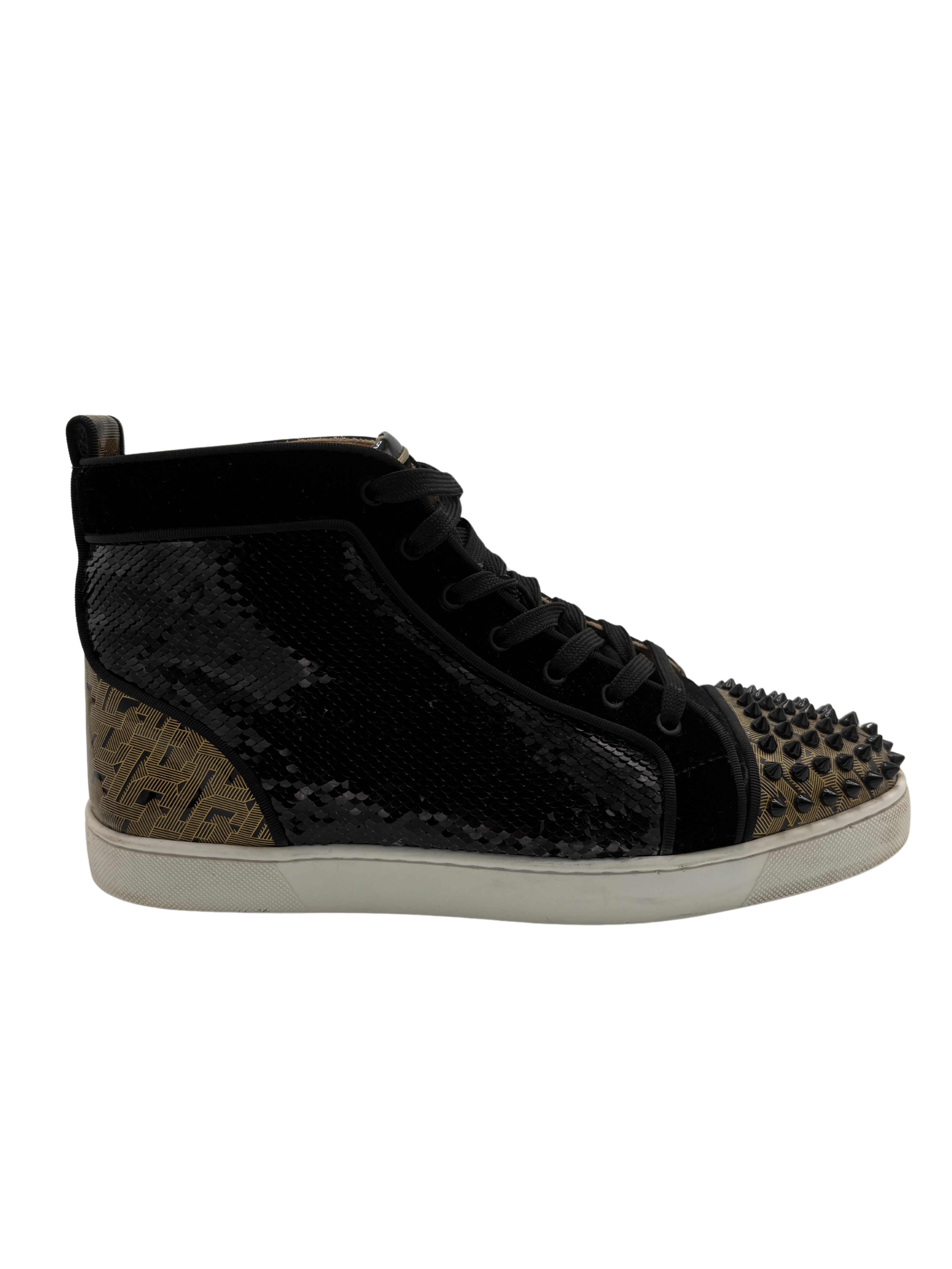 Christian Loubtion Spikes Orlato High - Black/Gold