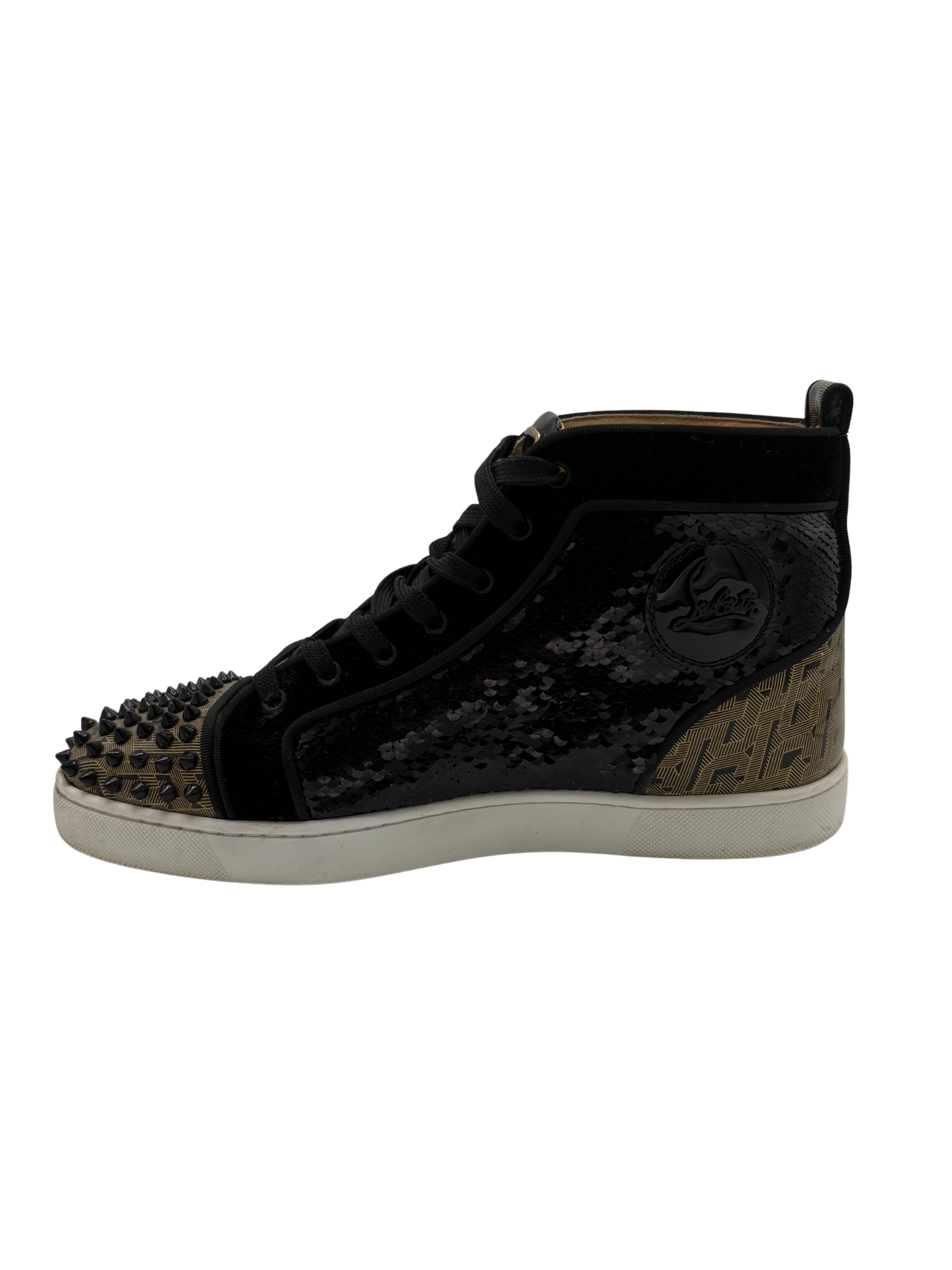 Christian Loubtion Spikes Orlato High - Black/Gold
