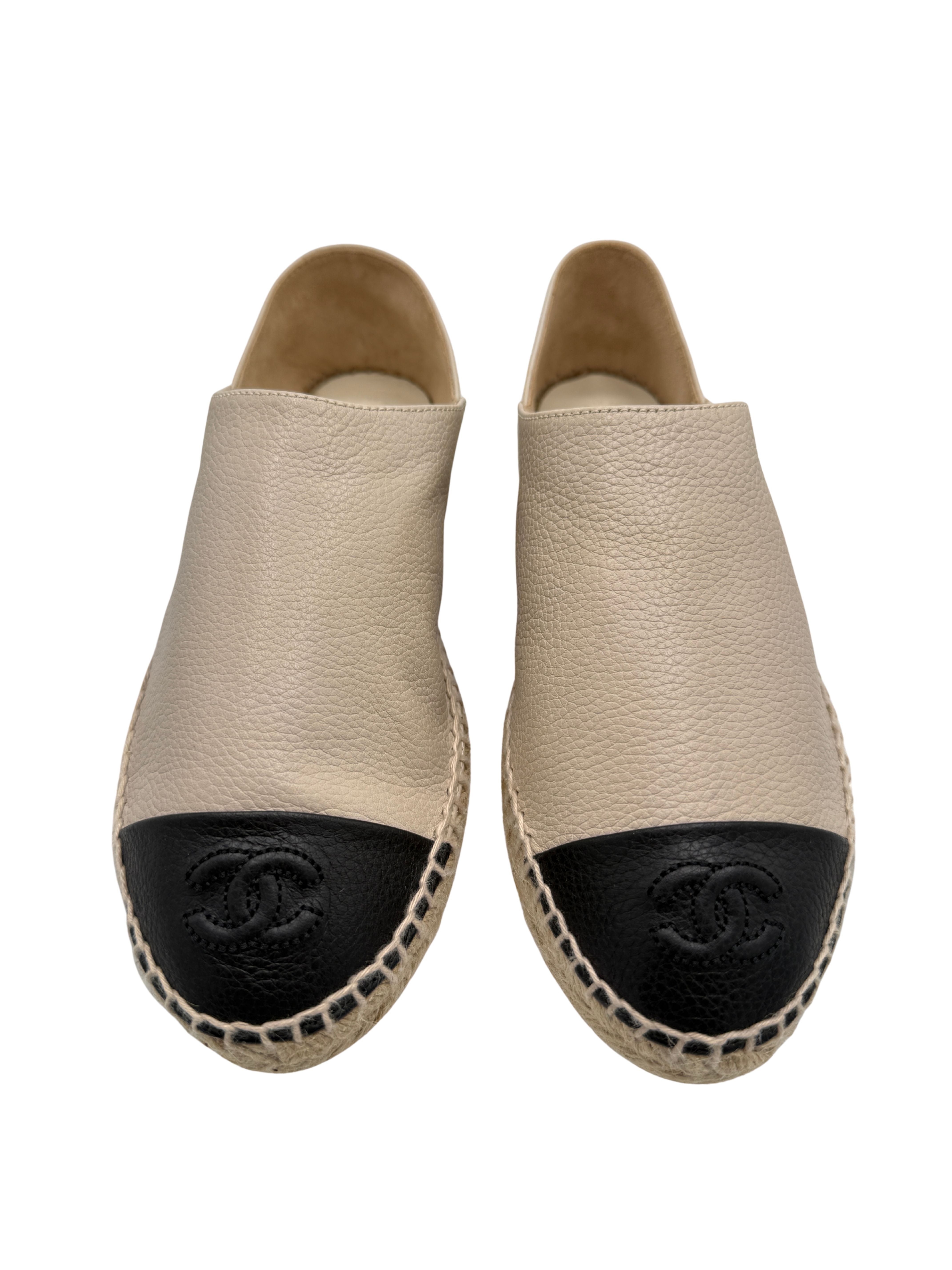 Chanel CC Cap Toe Espadrilles - Beige (Unused)