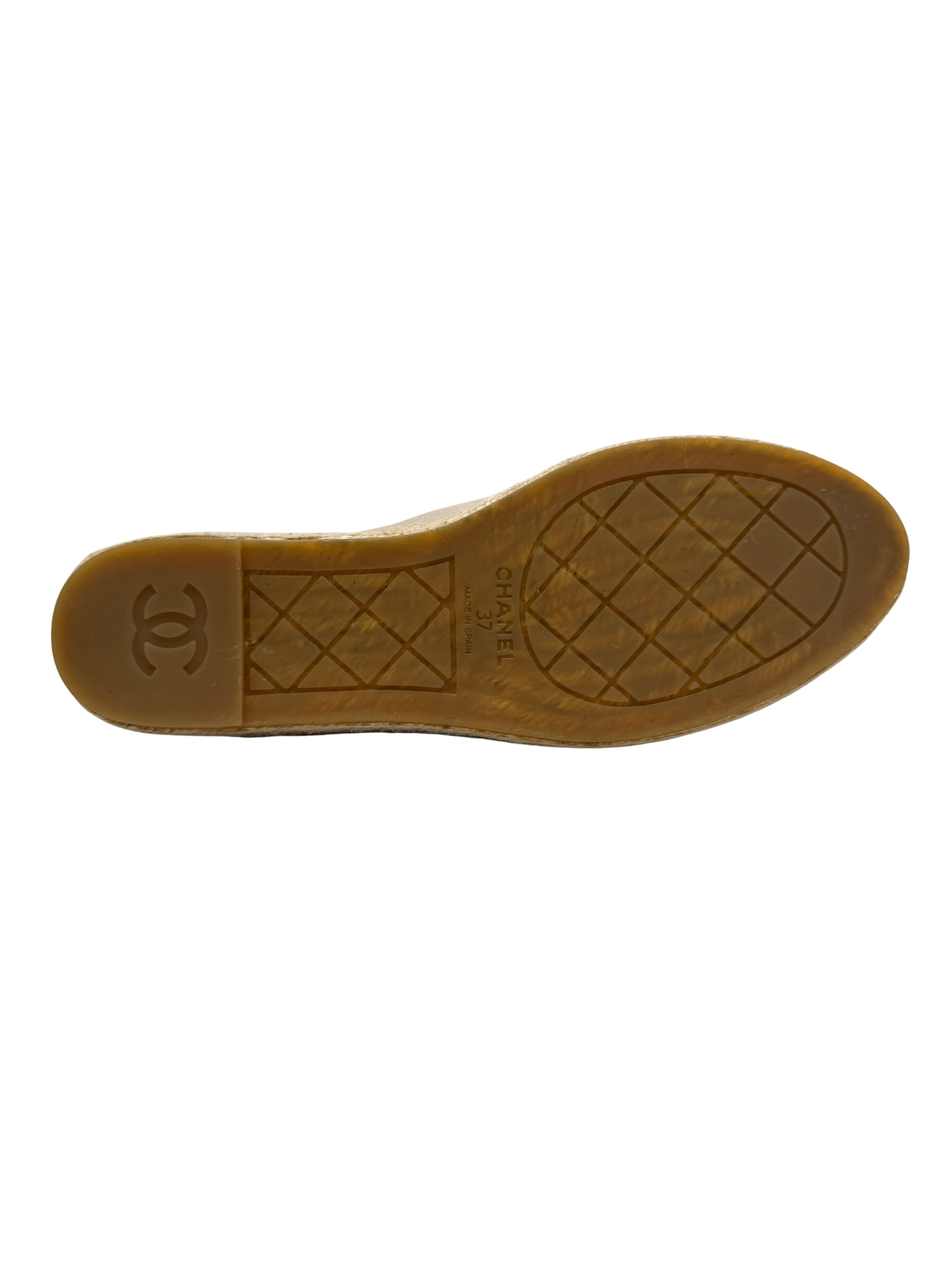 Chanel CC Cap Toe Espadrilles - Beige (Unused)
