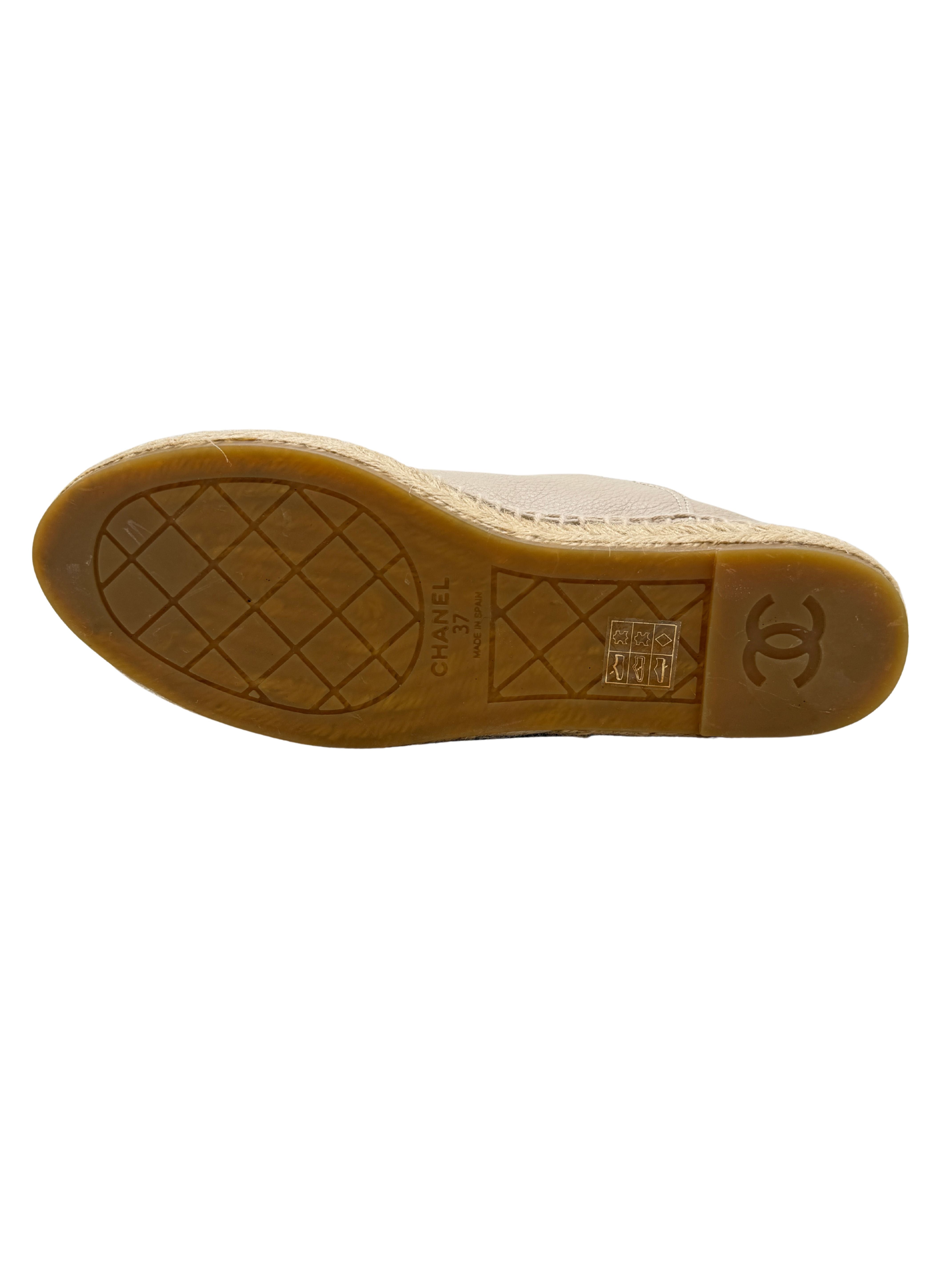 Chanel CC Cap Toe Espadrilles - Beige (Unused)
