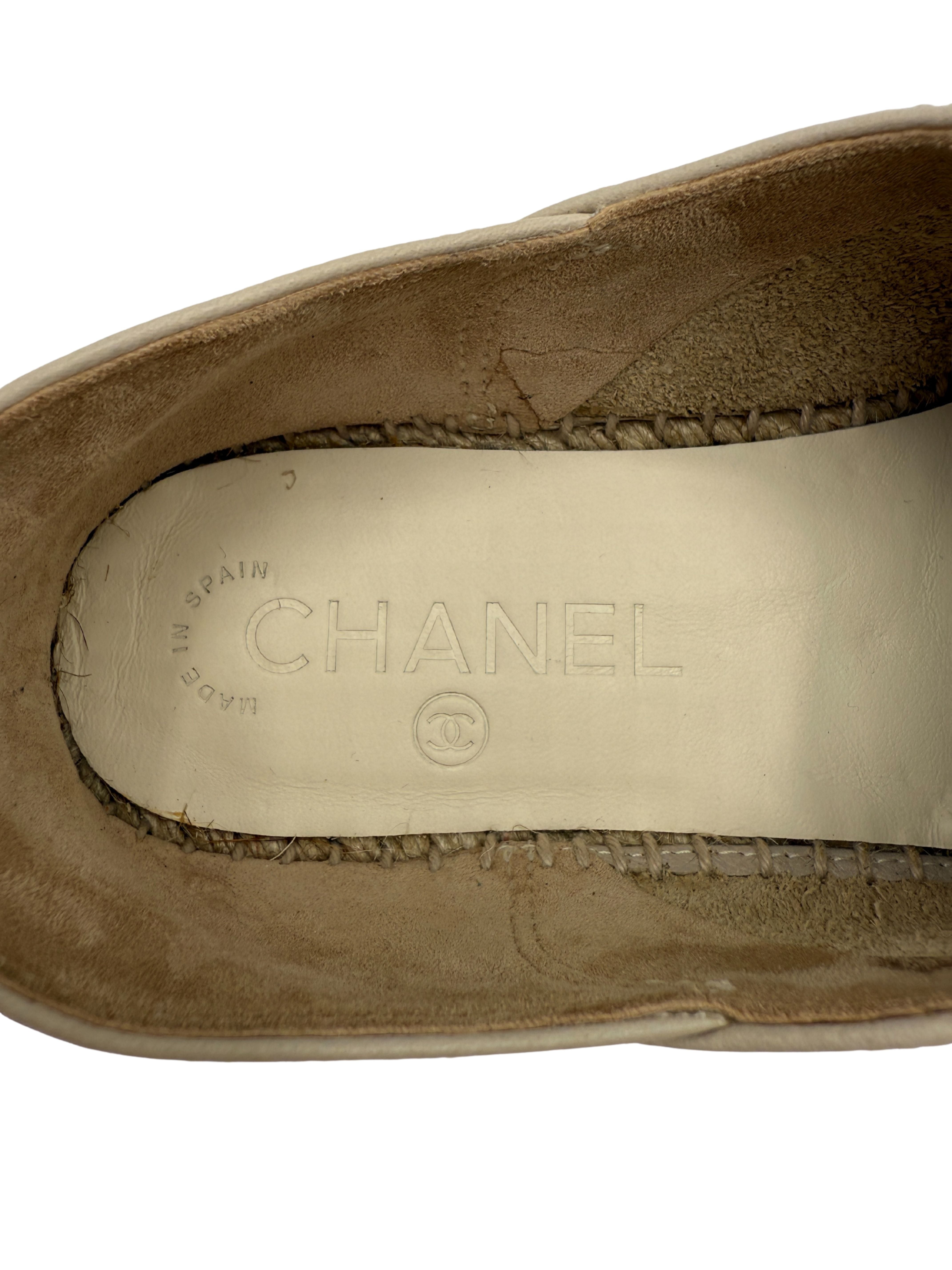 Chanel CC Cap Toe Espadrilles - Beige (Unused)