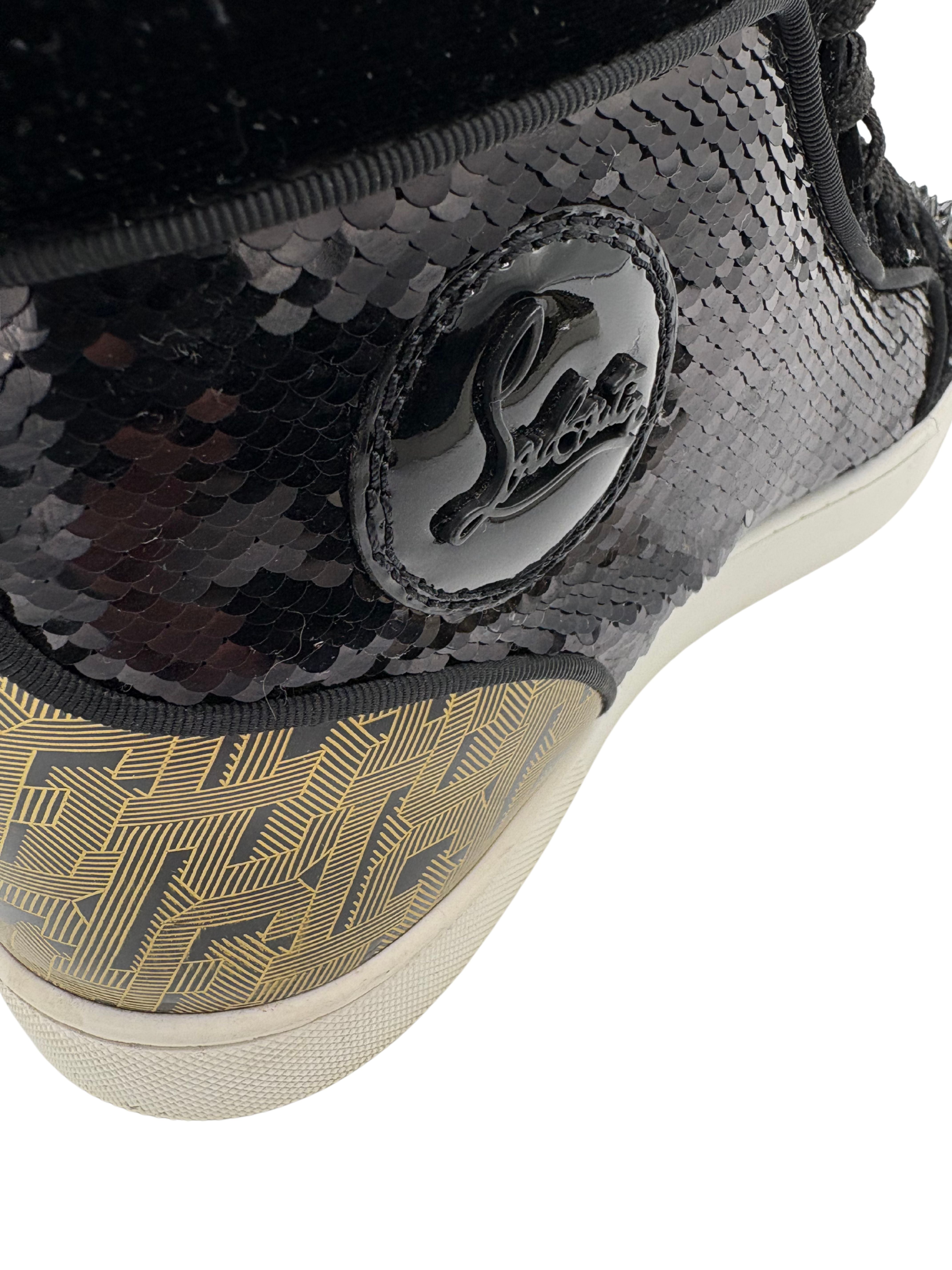 Christian Loubtion Spikes Orlato High - Black/Gold