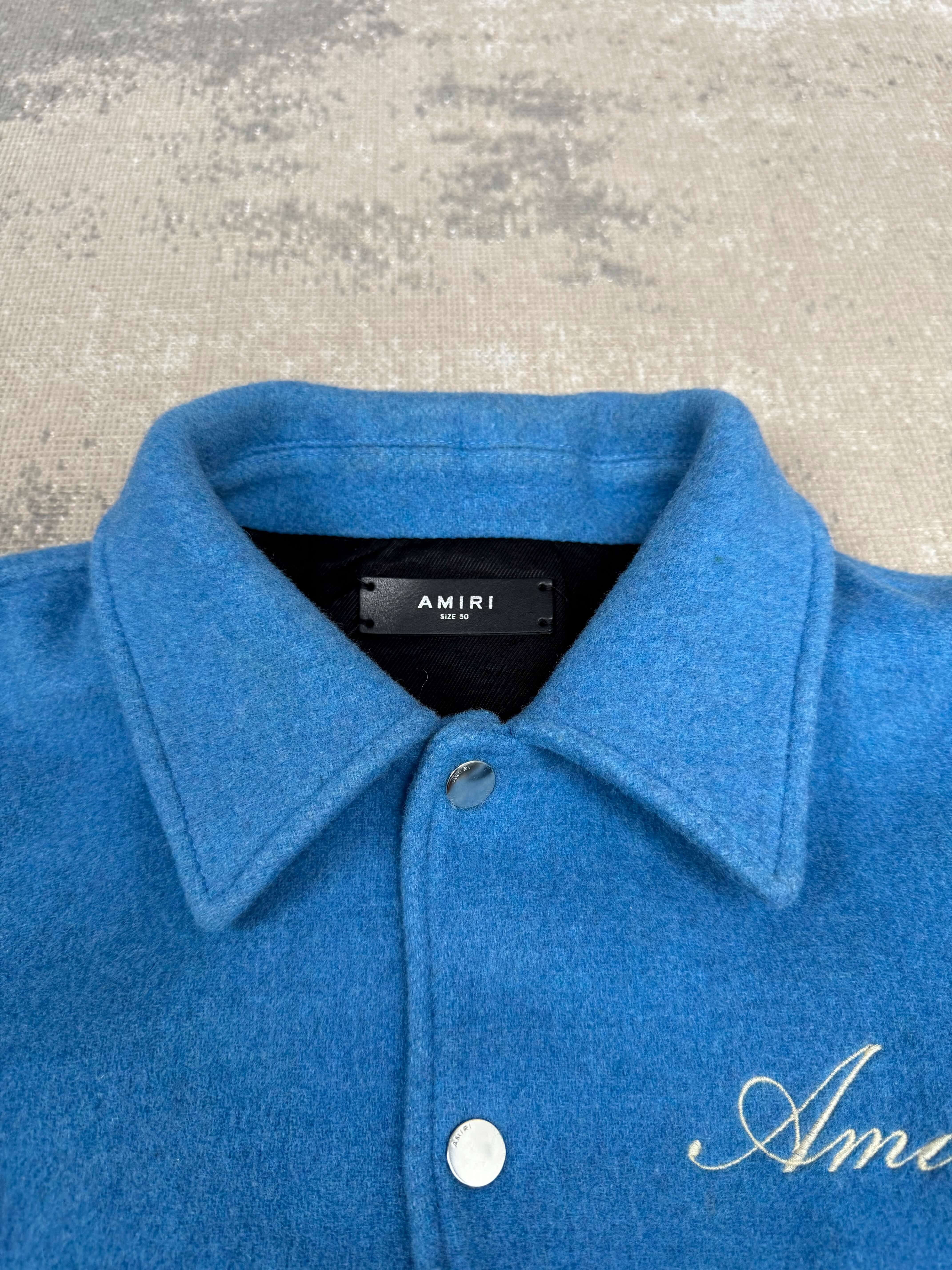 Amiri Bones Varsity Jacket – Blue Amiri