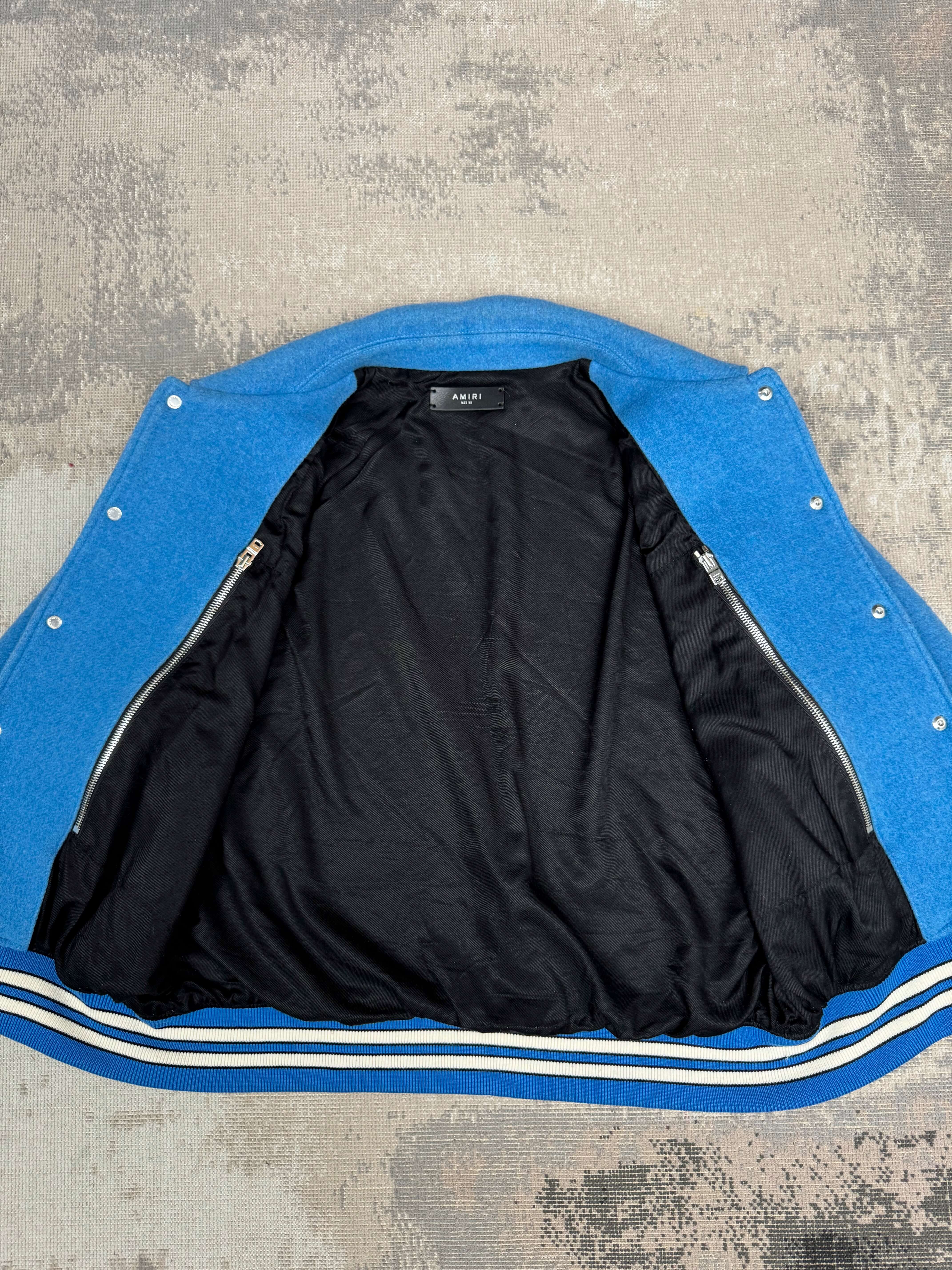 Amiri Bones Varsity Jacket – Blue Amiri