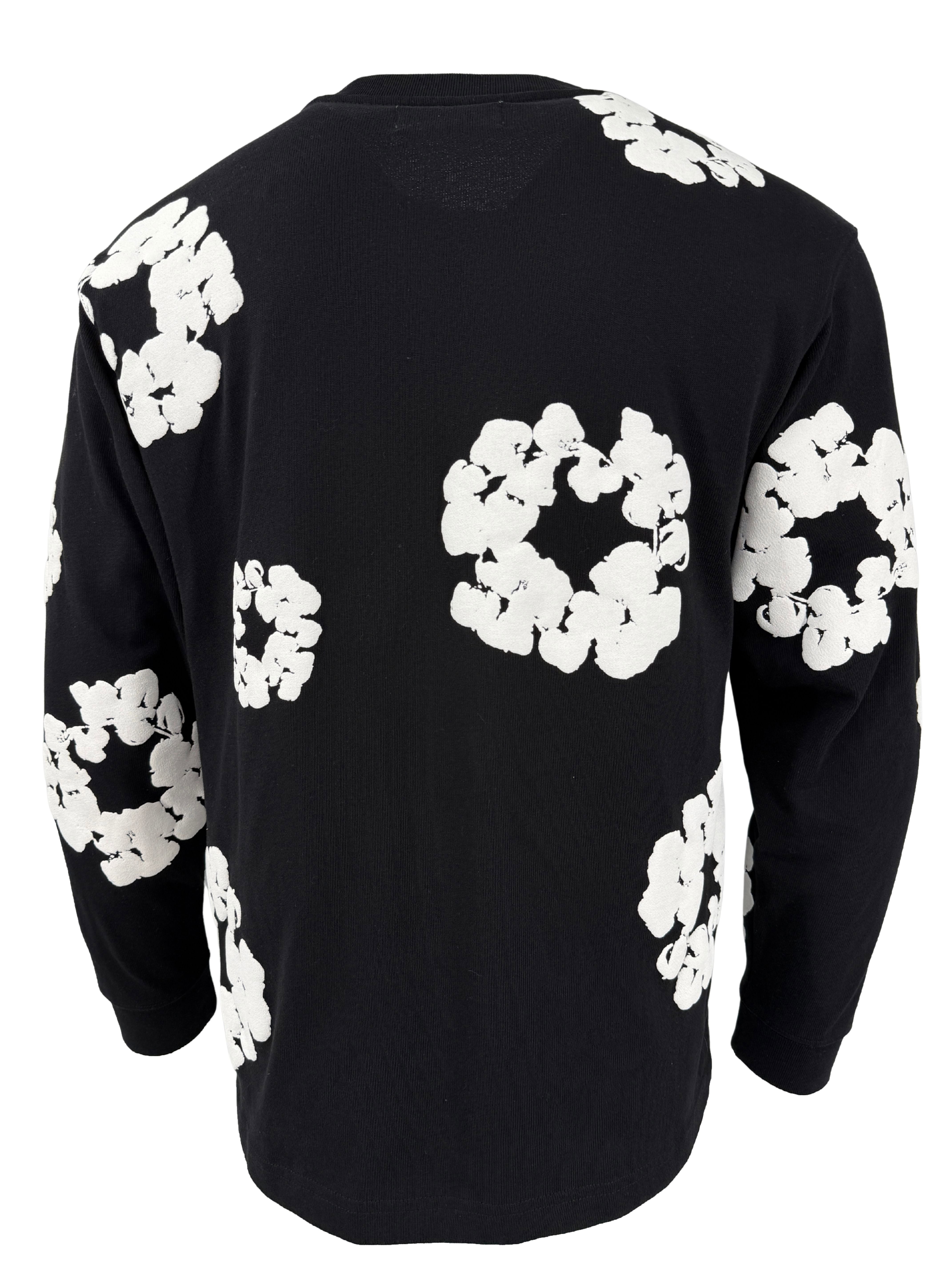 Denim Tears Long Sleeve Cotton Wreath T-shirt - Black Denim Tears