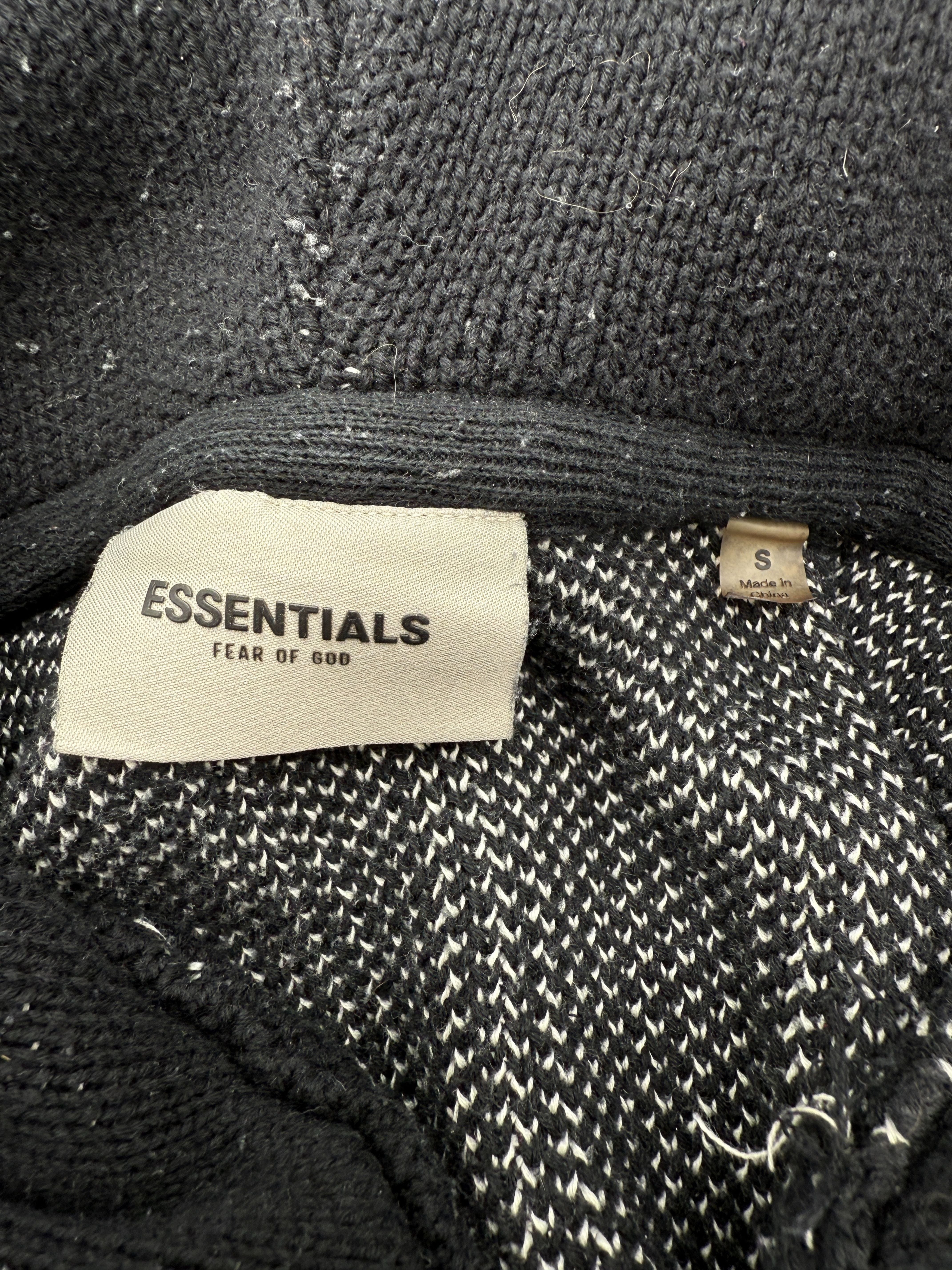 Essentials Fear of God Knit Hoodie - Black Essentials