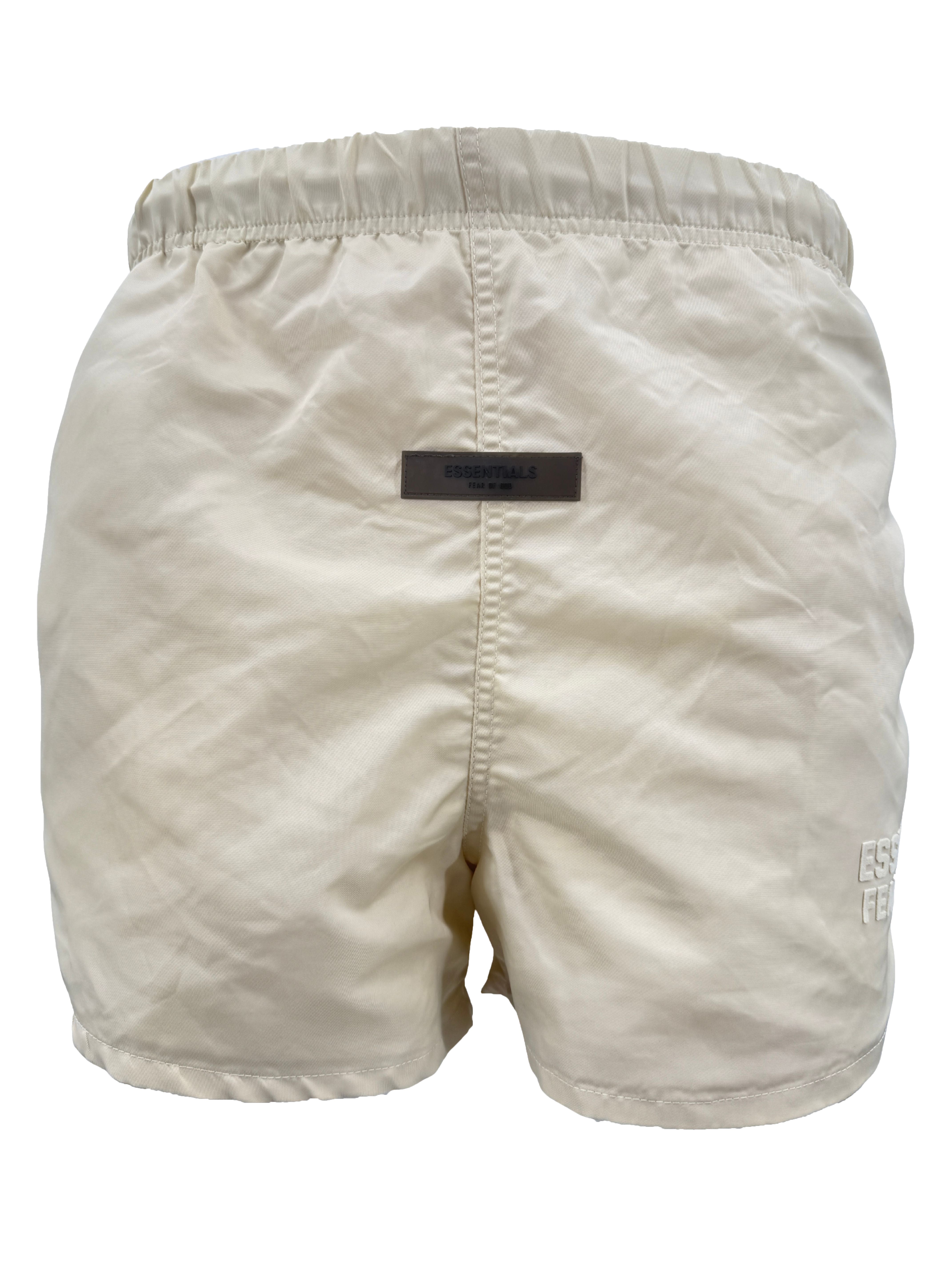 Essentials Brand-tab Relaxed-fit Shell Shorts - Beige Essentials