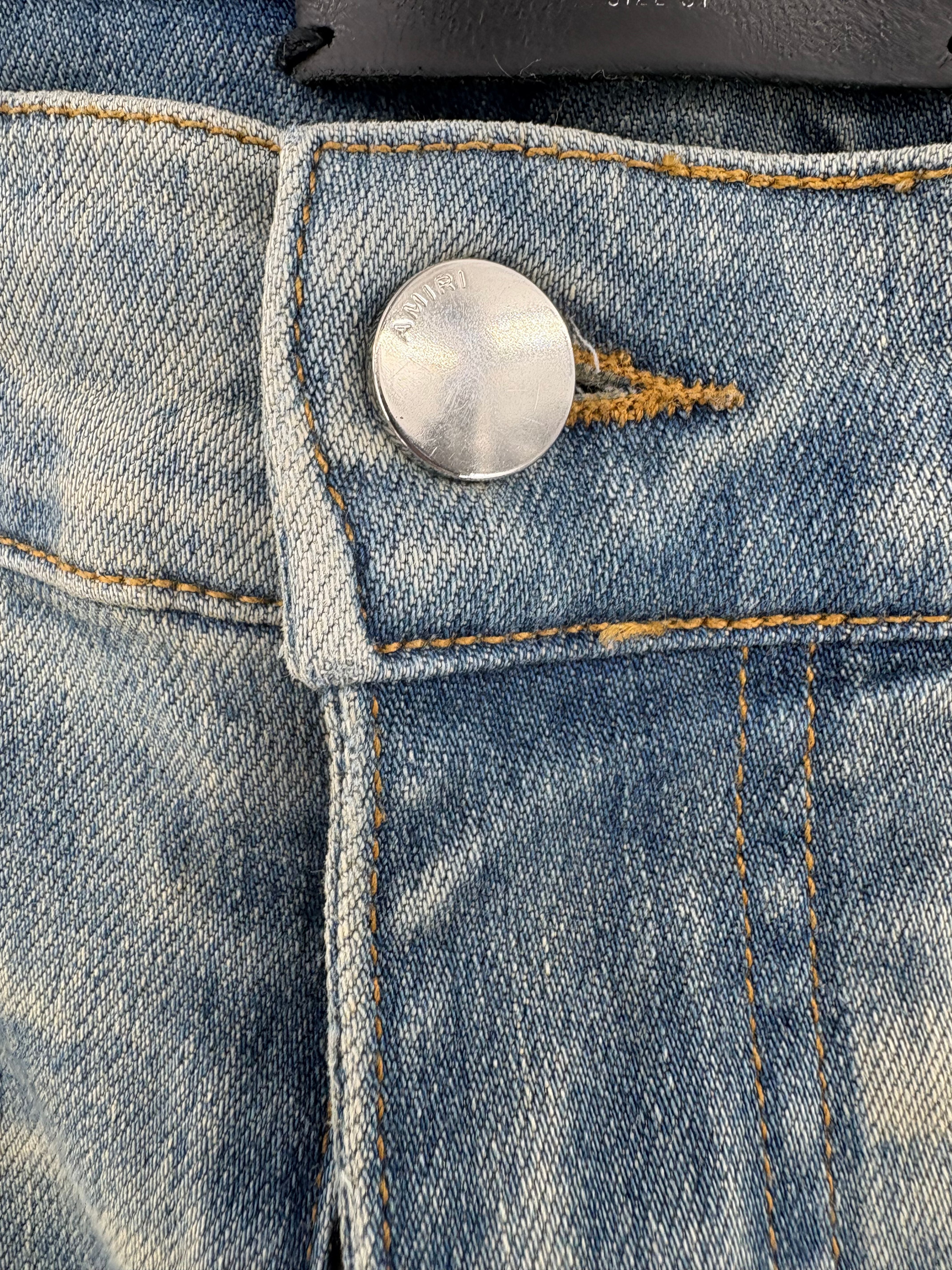 Amiri MX1 Distressed Jeans - Blue