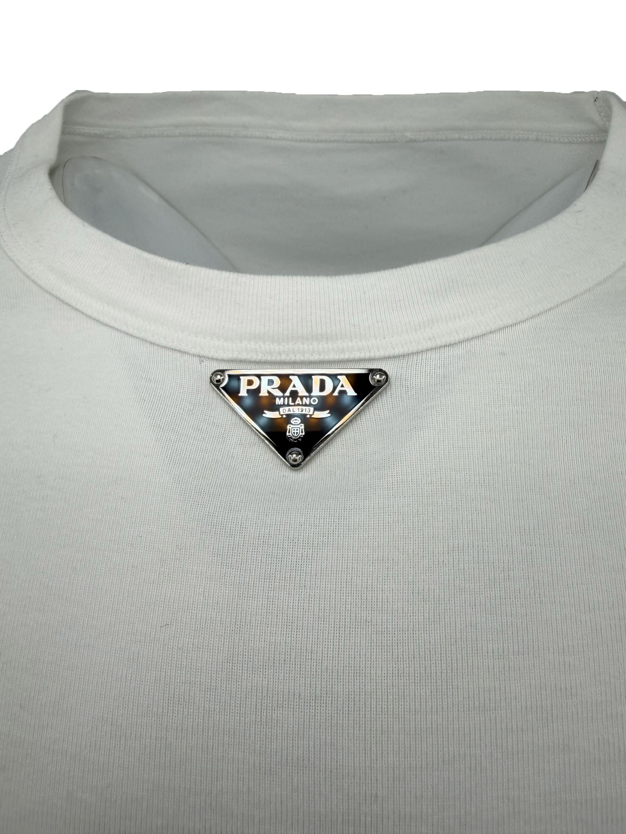 Prada Plaque T-Shirt - White Prada