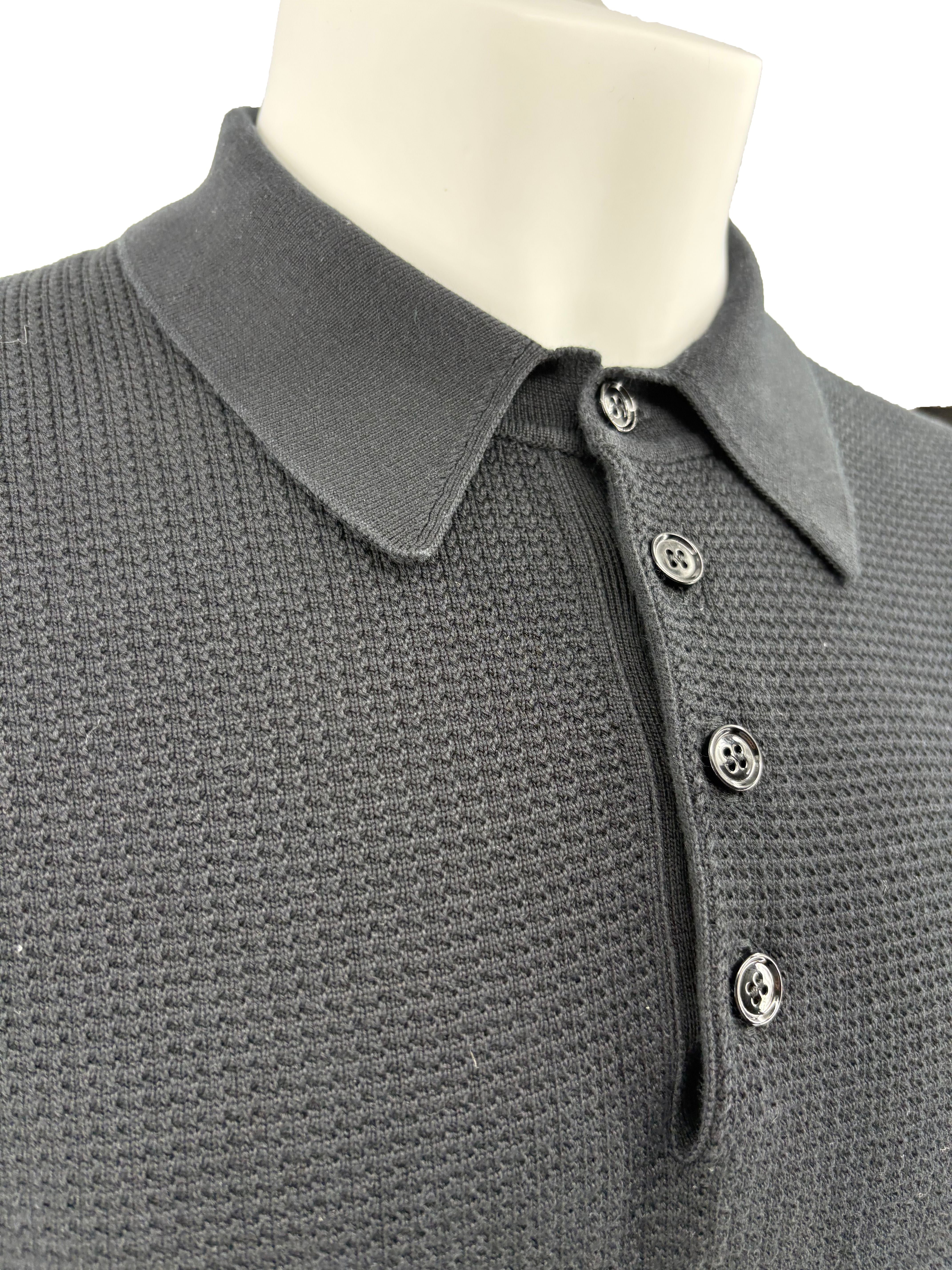 Dolce & Gabbana Embroidered Logo Knitted Polo Shirt - Black Dolce & Gabbana