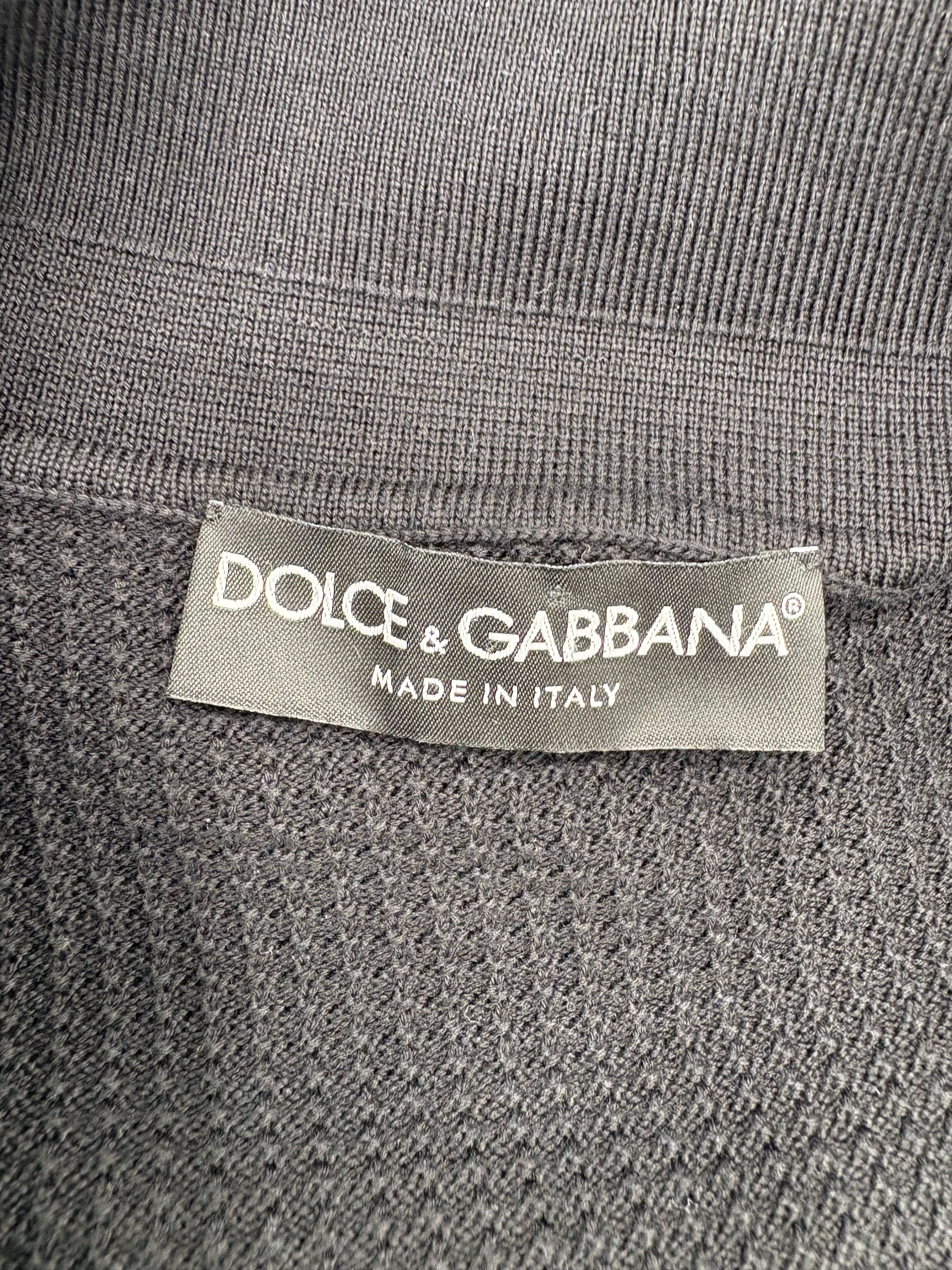 Dolce & Gabbana Embroidered Logo Knitted Polo Shirt - Black Dolce & Gabbana