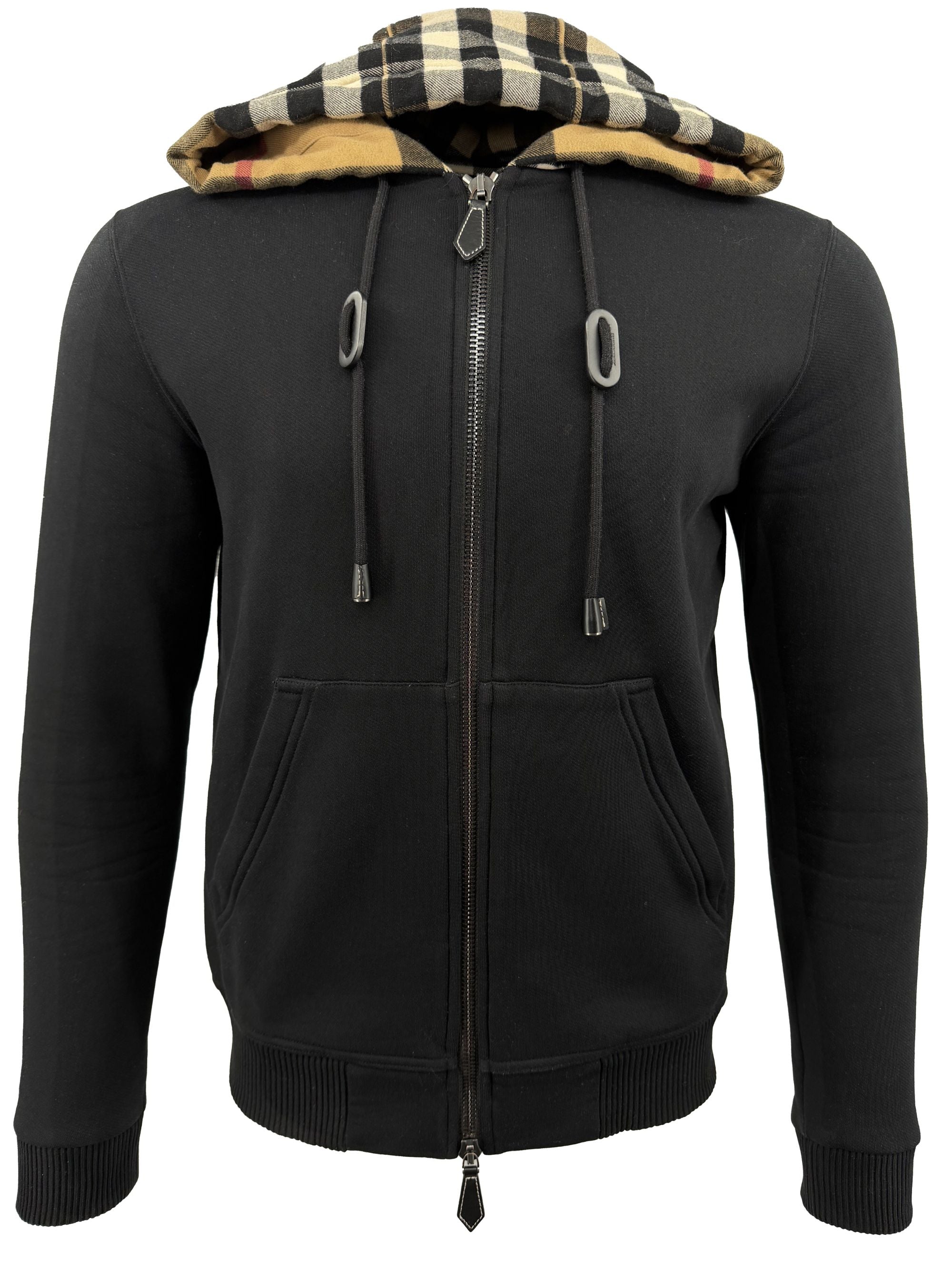 Burberry Check Hood Zip Up - Black Burberry
