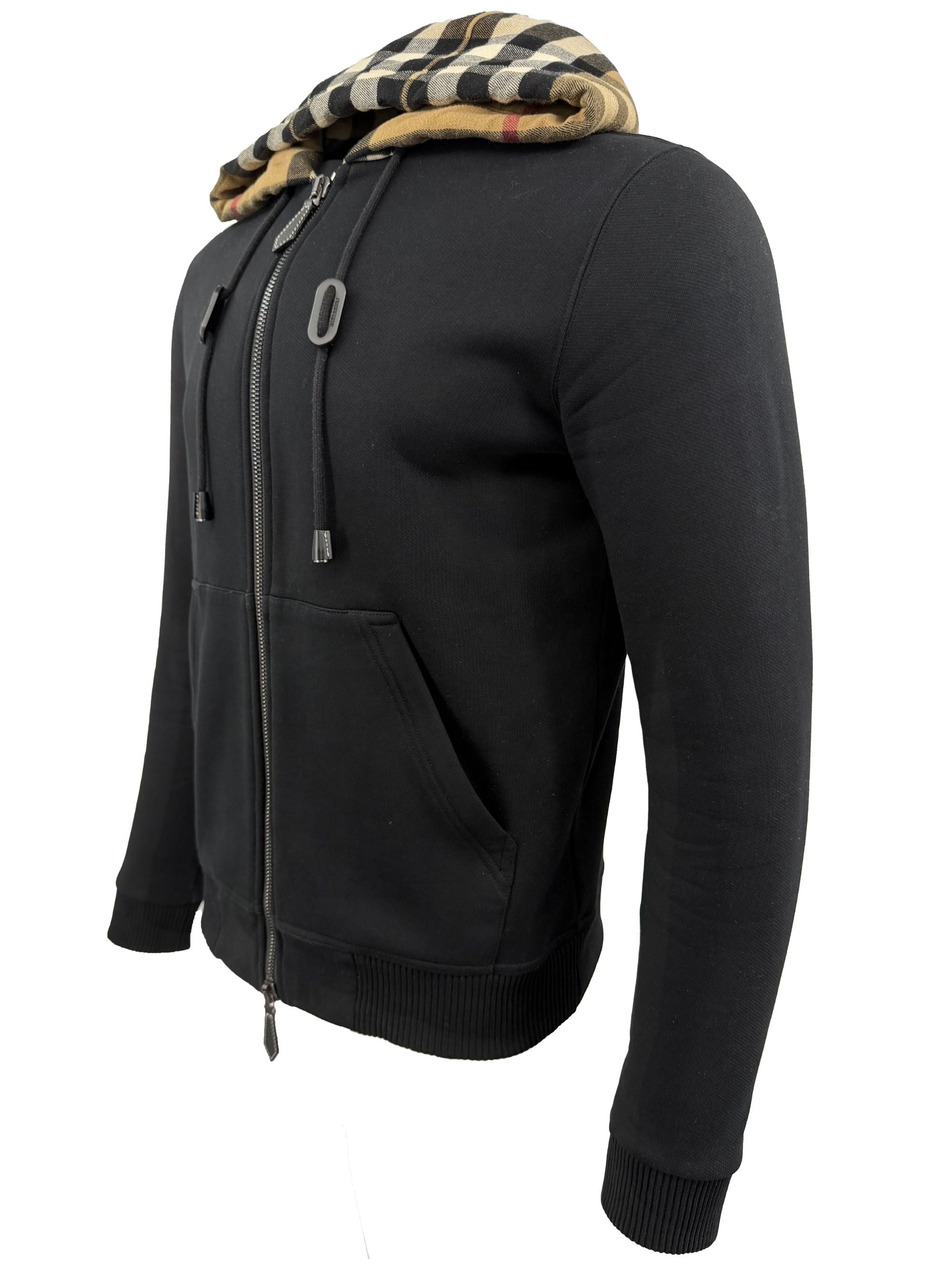 Burberry Check Hood Zip Up - Black Burberry
