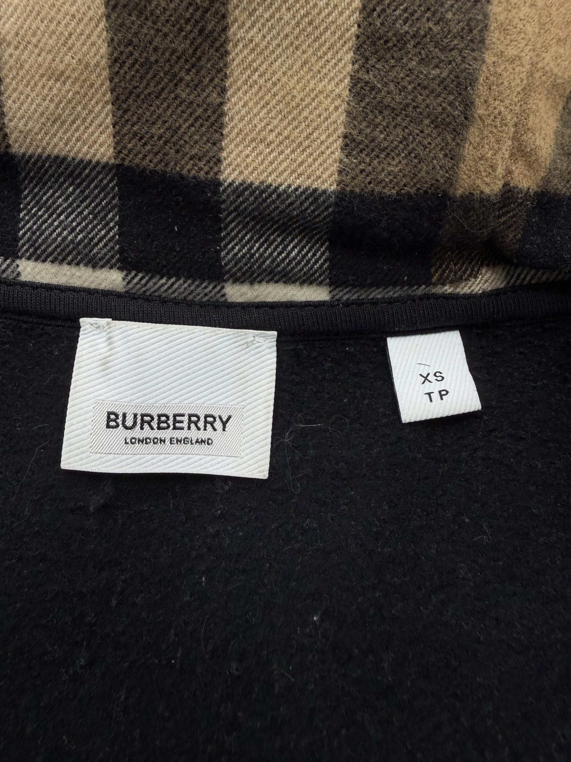 Burberry Check Hood Zip Up - Black Burberry