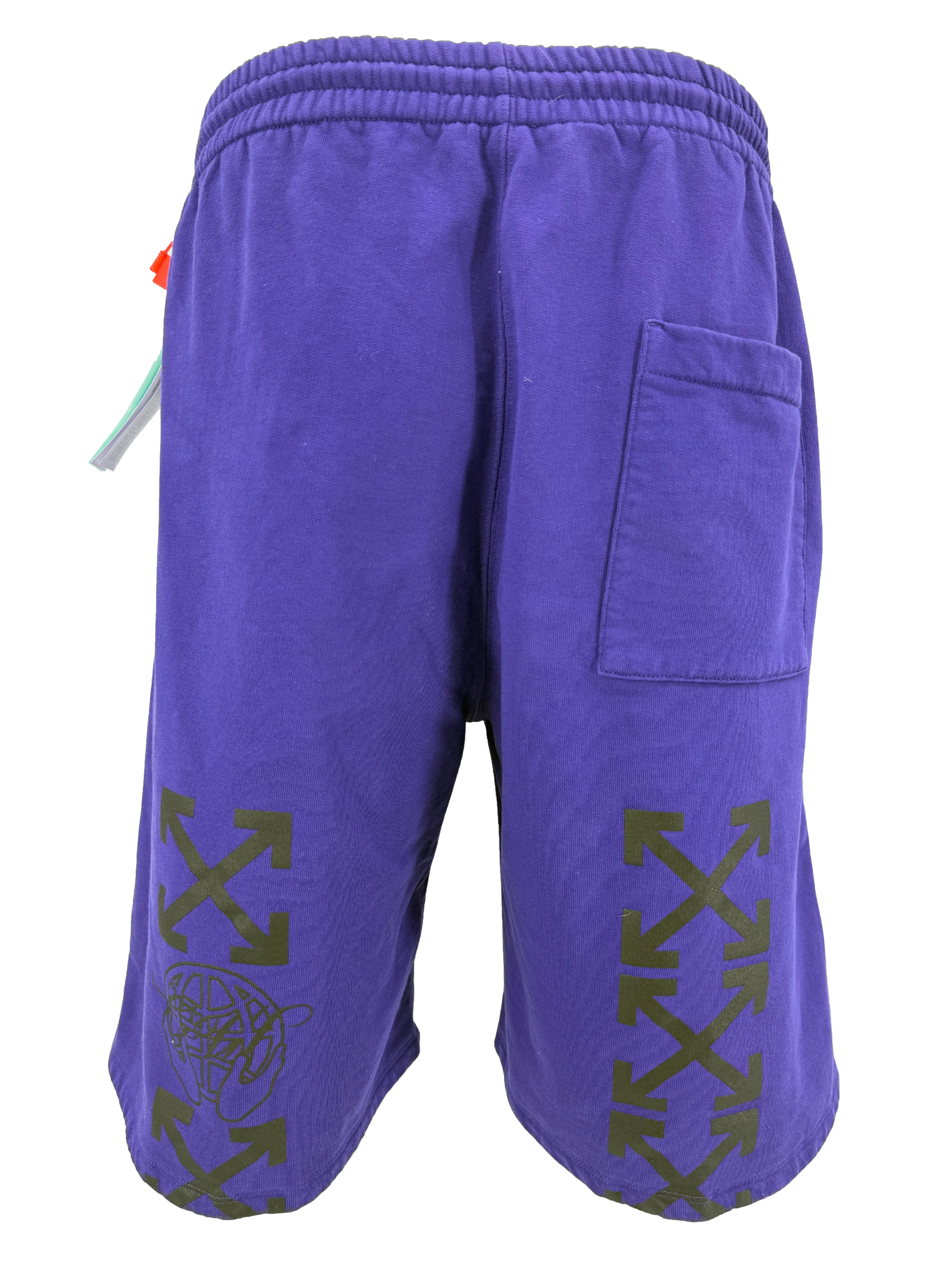 Off-White Opposite Arrow Skate Sweat Shorts - Purple (Unused) Off-White