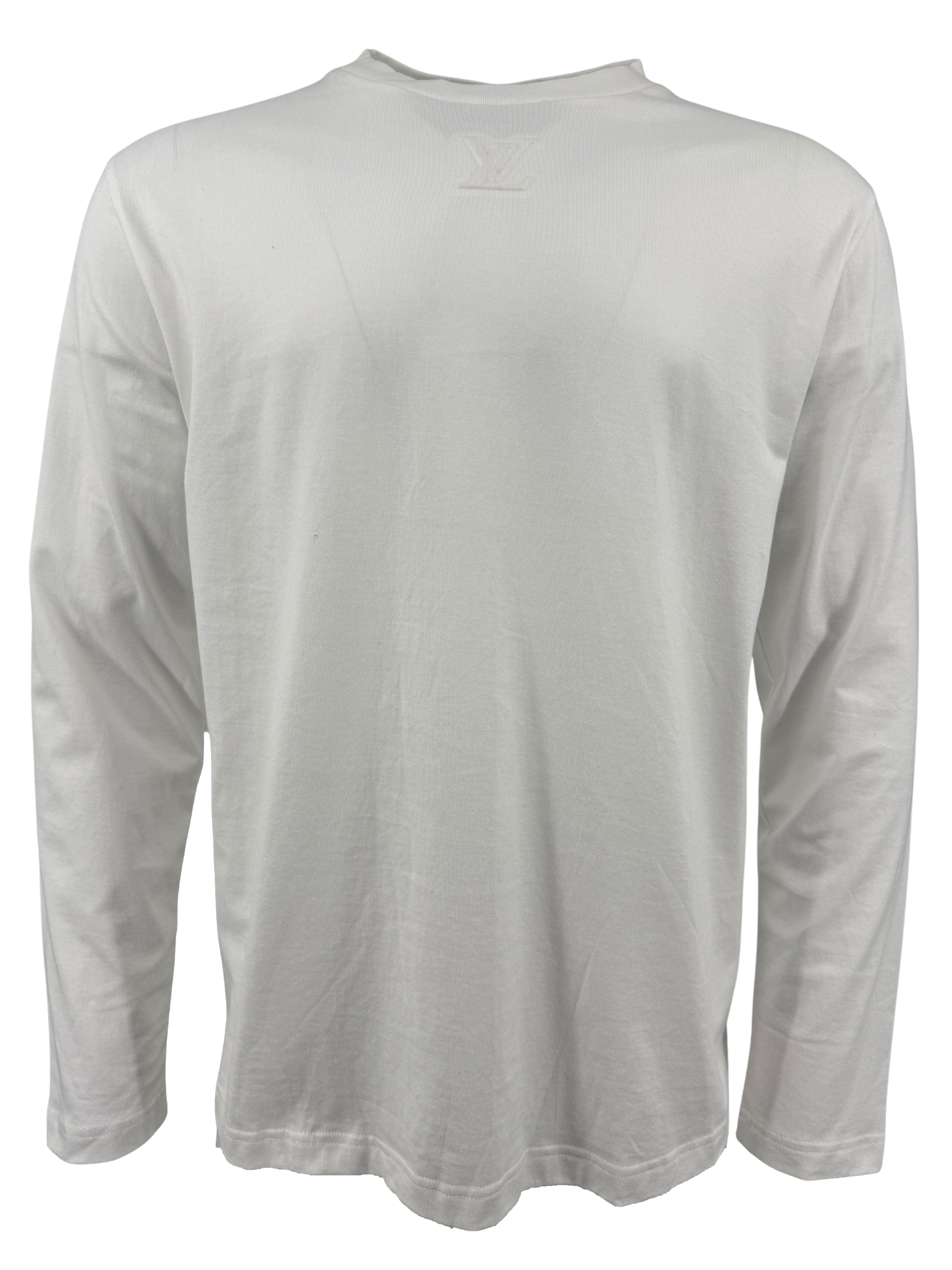 Louis Vuitton Embossed LV Long-Sleeved T-Shirt - White