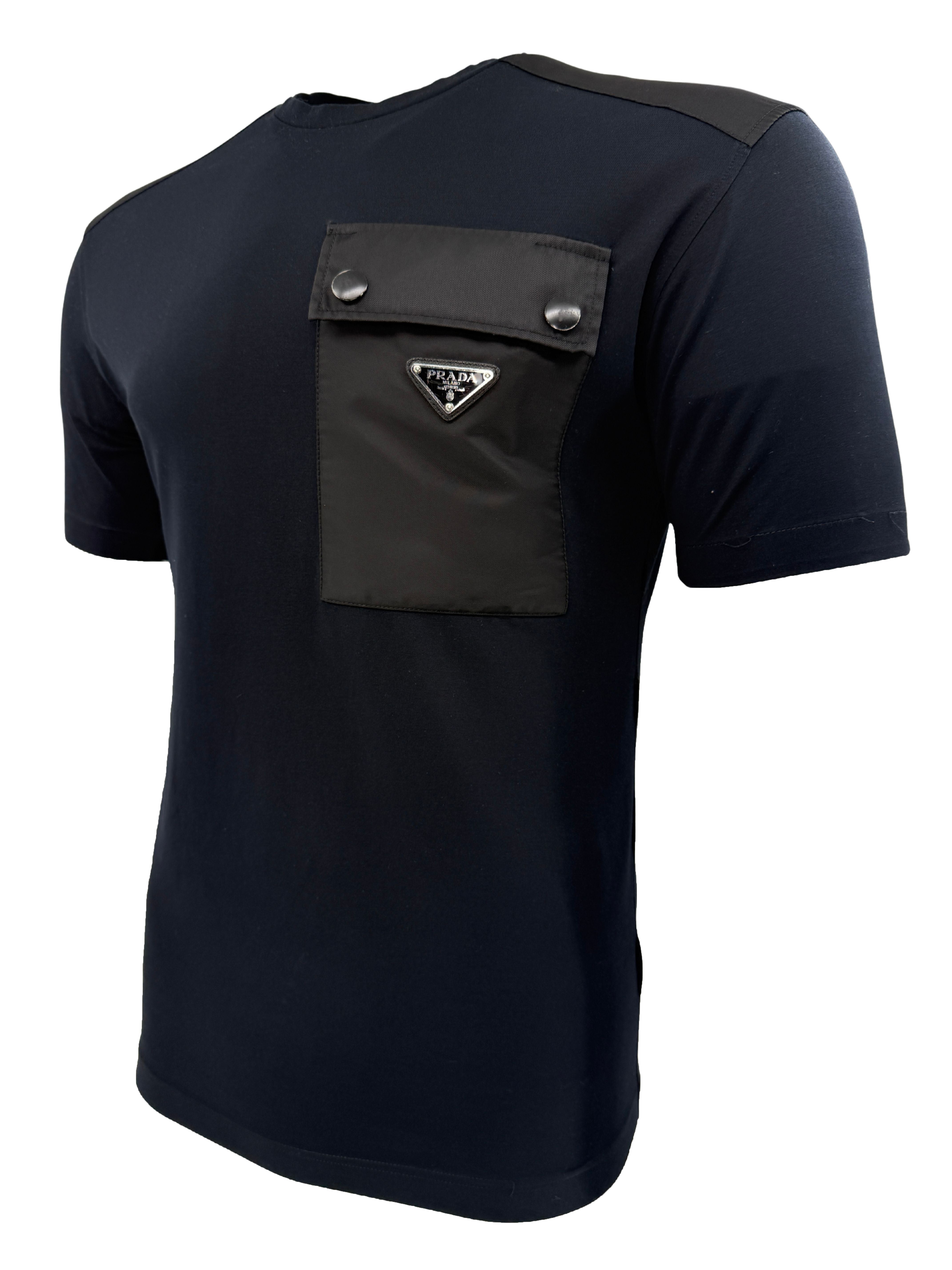 Prada Re-Nylon and Jersey T-Shirt - Black