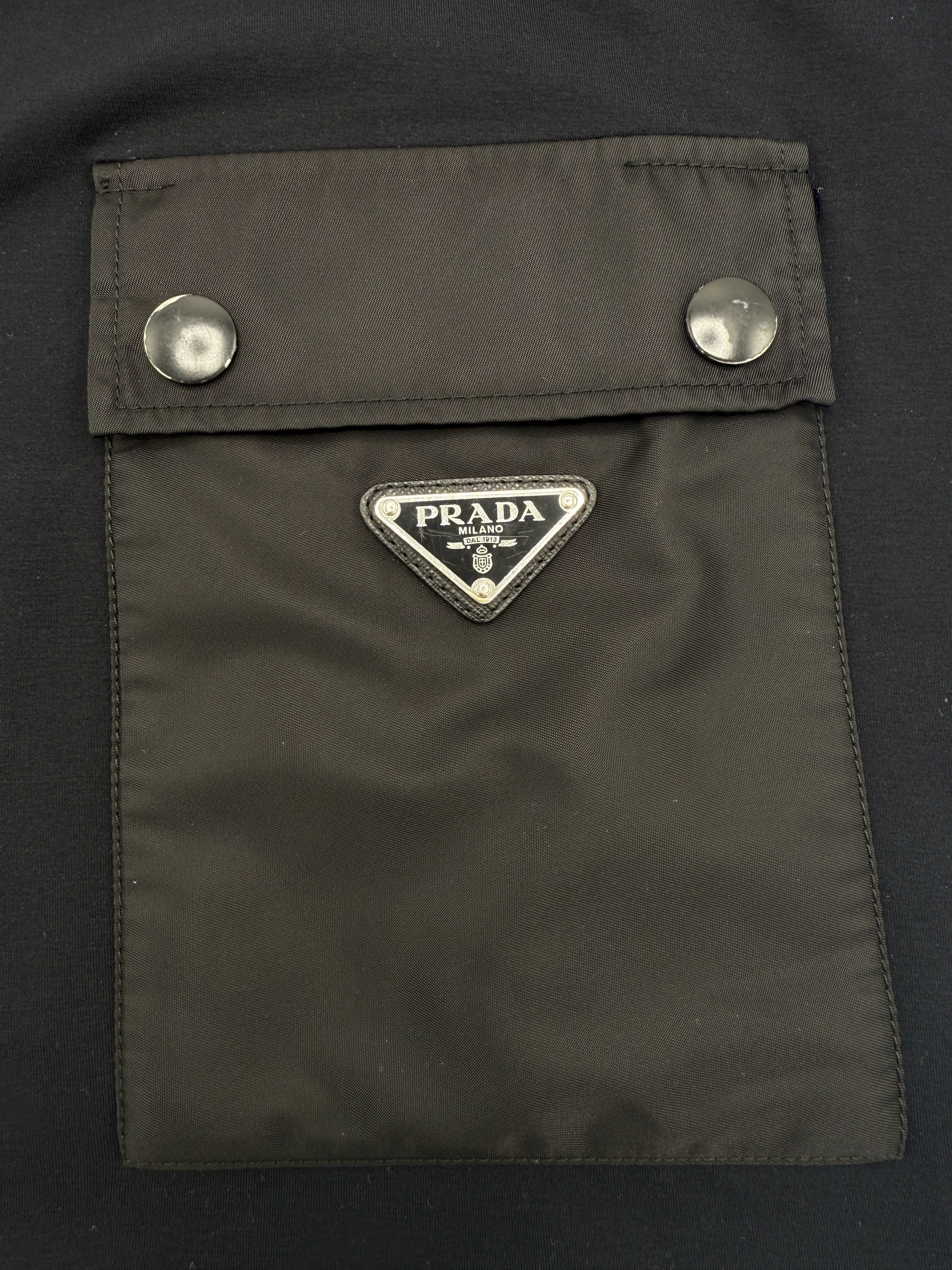 Prada Re-Nylon and Jersey T-Shirt - Black