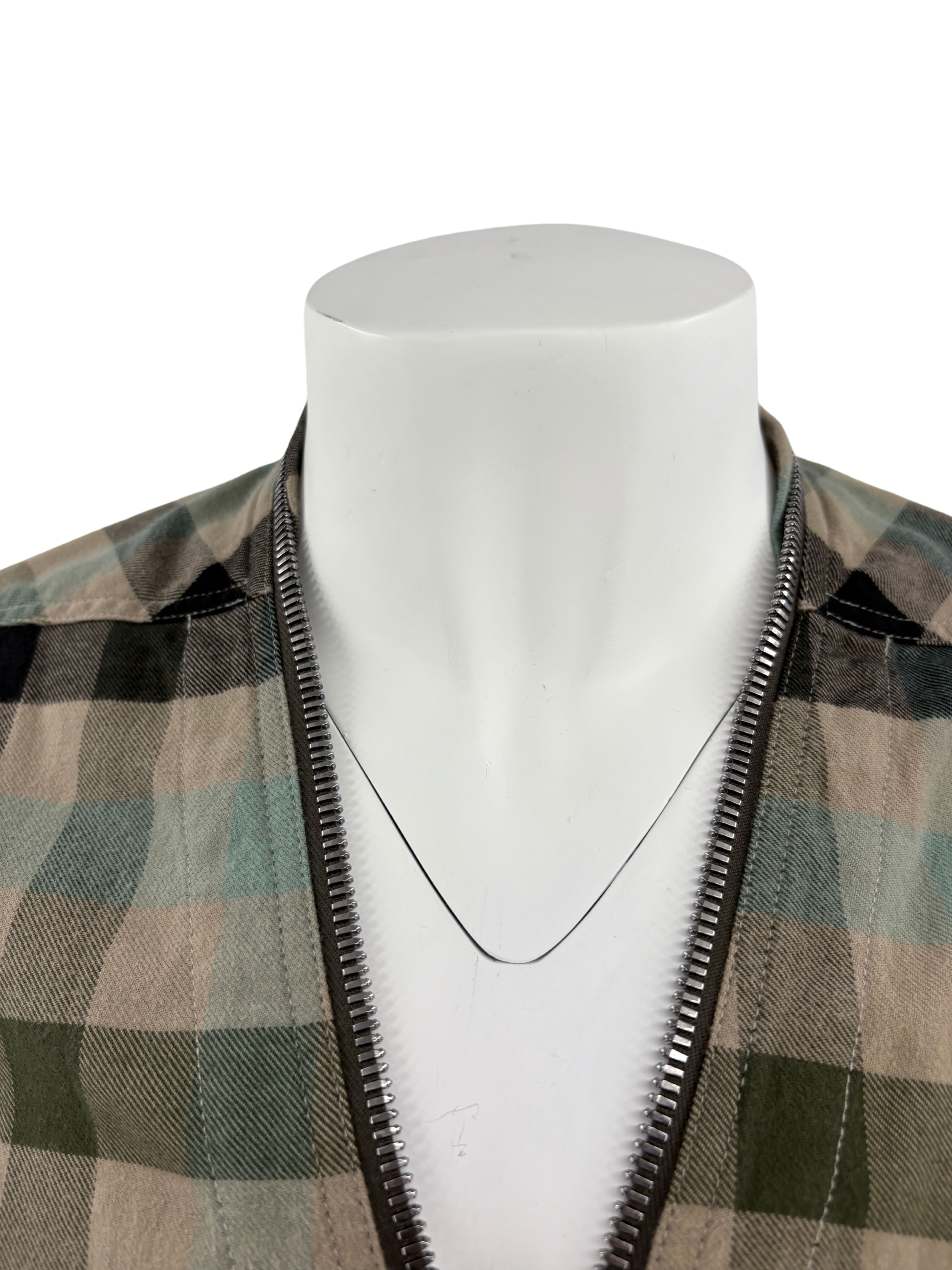 Rick Owens Larry Brushed Cotton Zip Shirt - Check Rick Owens