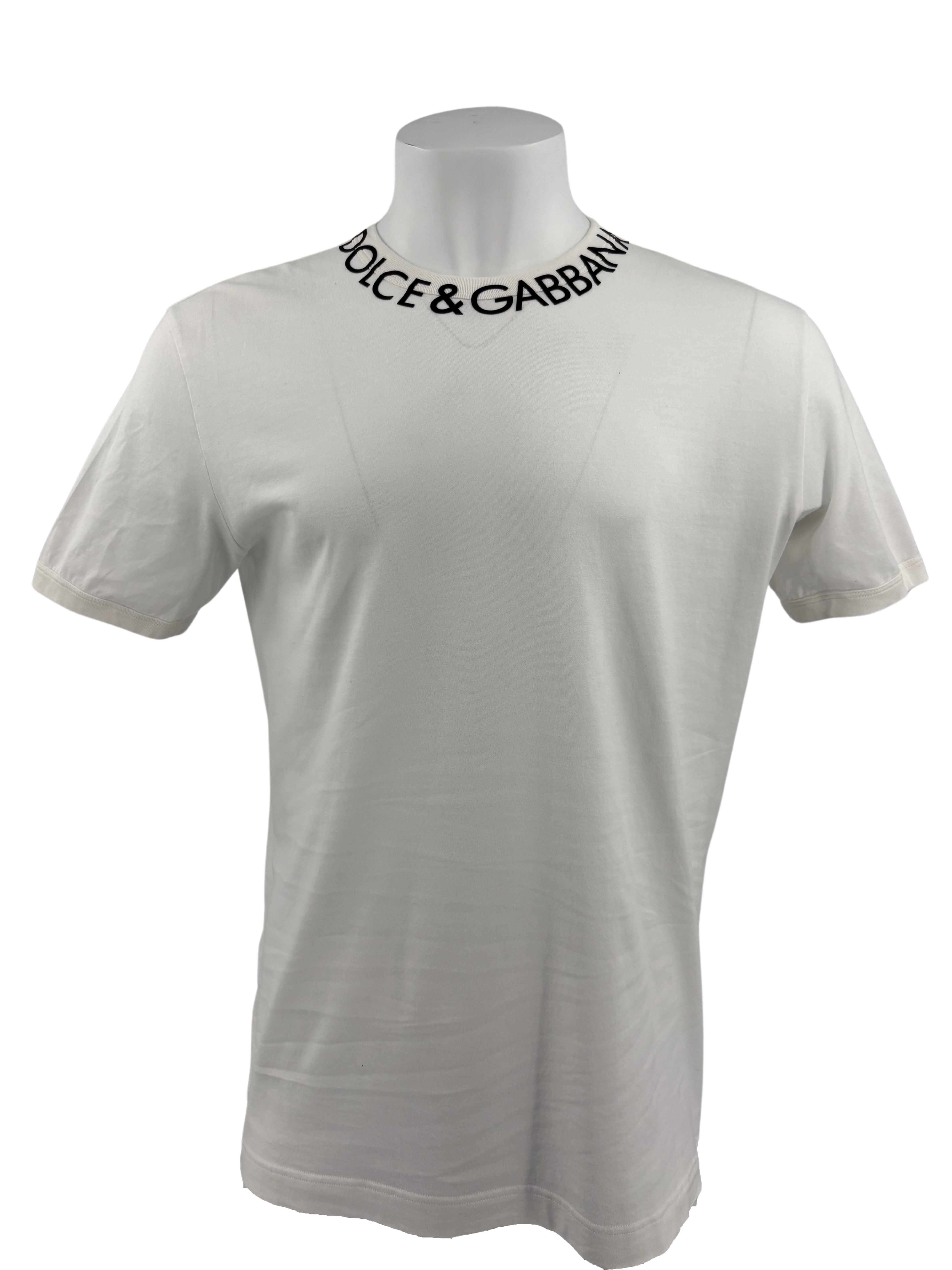 Dolce & Gabbana Neck Logo T-Shirt - White Dolce & Gabbana