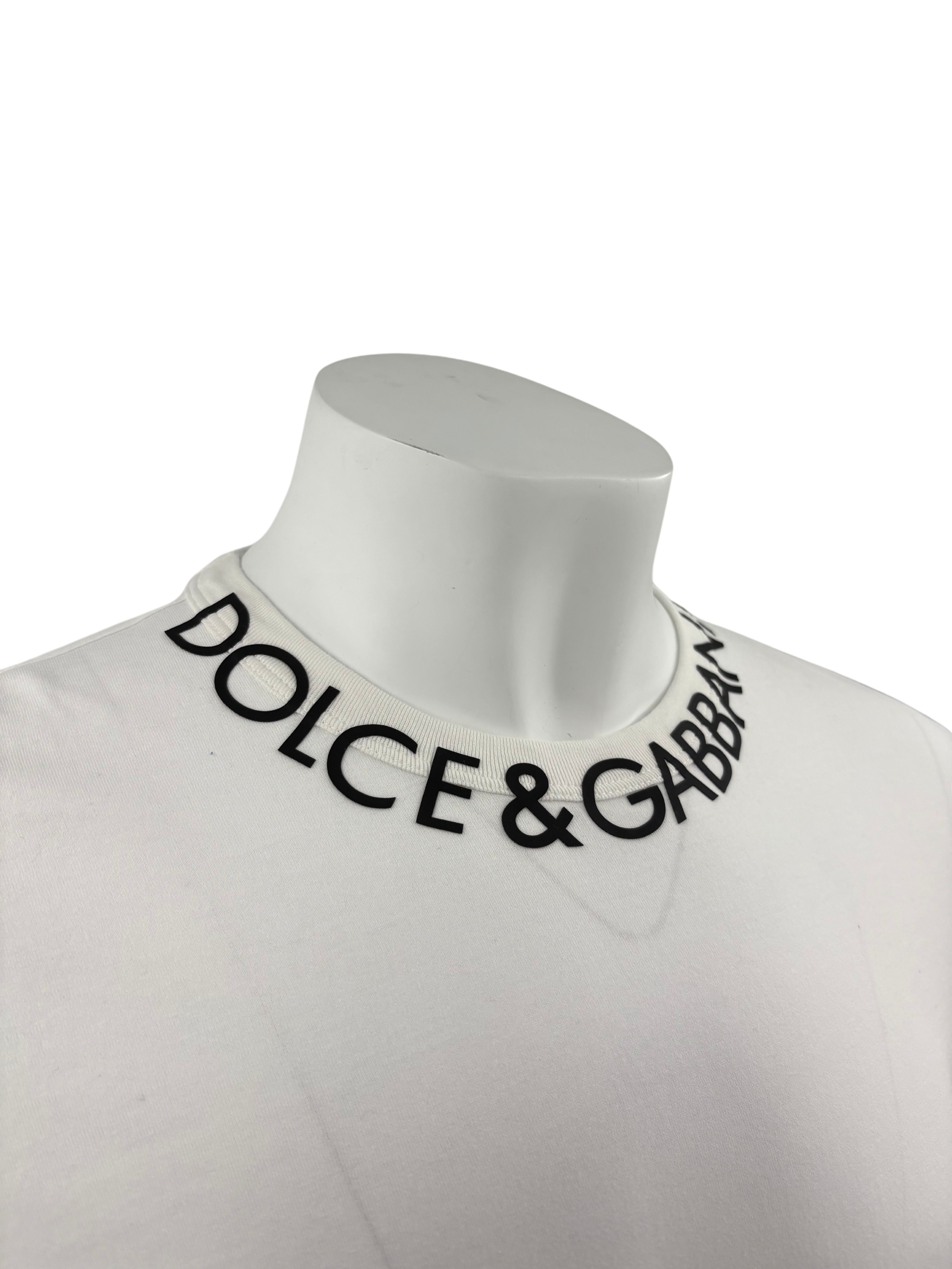 Dolce & Gabbana Neck Logo T-Shirt - White Dolce & Gabbana