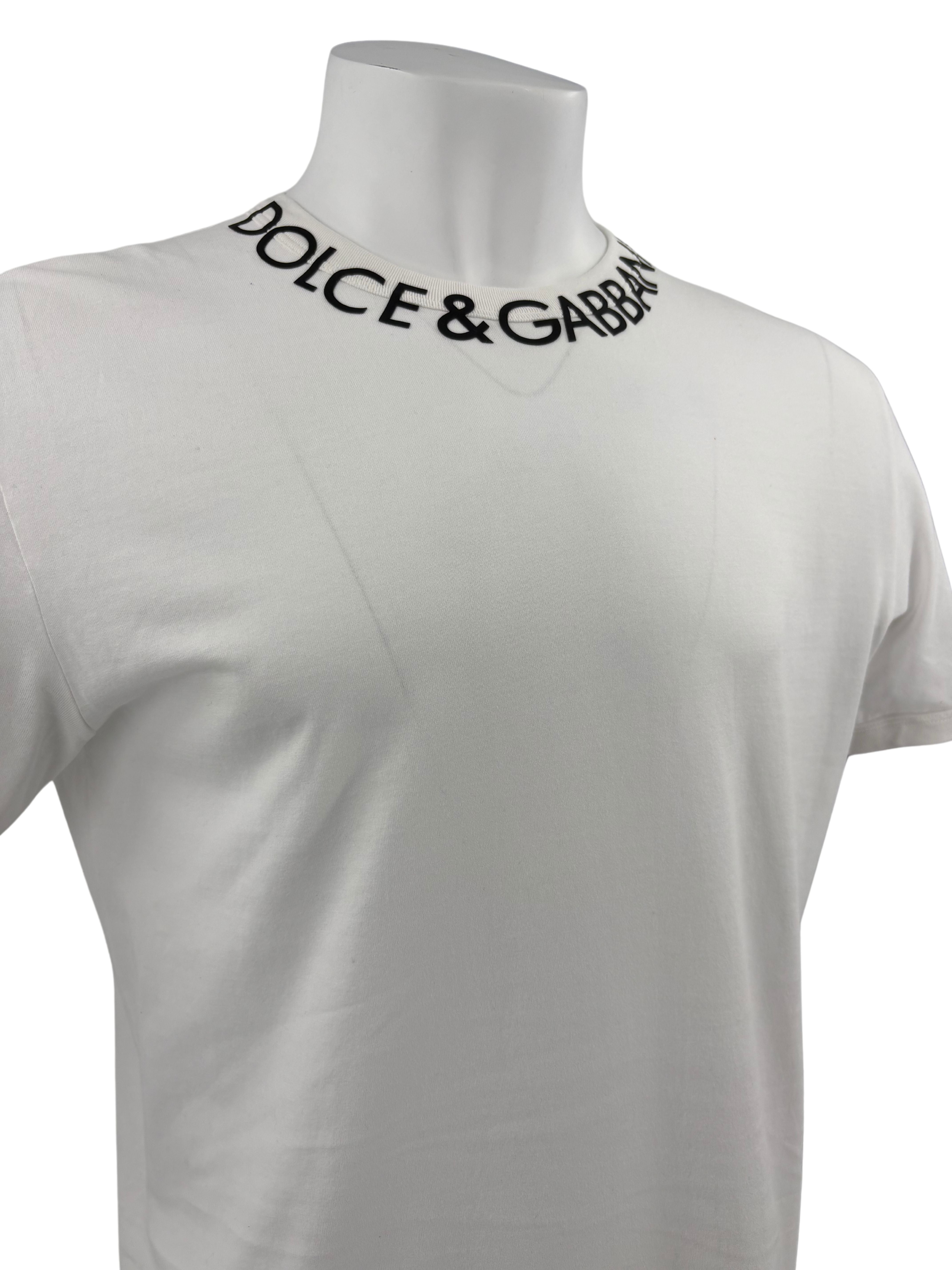 Dolce & Gabbana Neck Logo T-Shirt - White Dolce & Gabbana