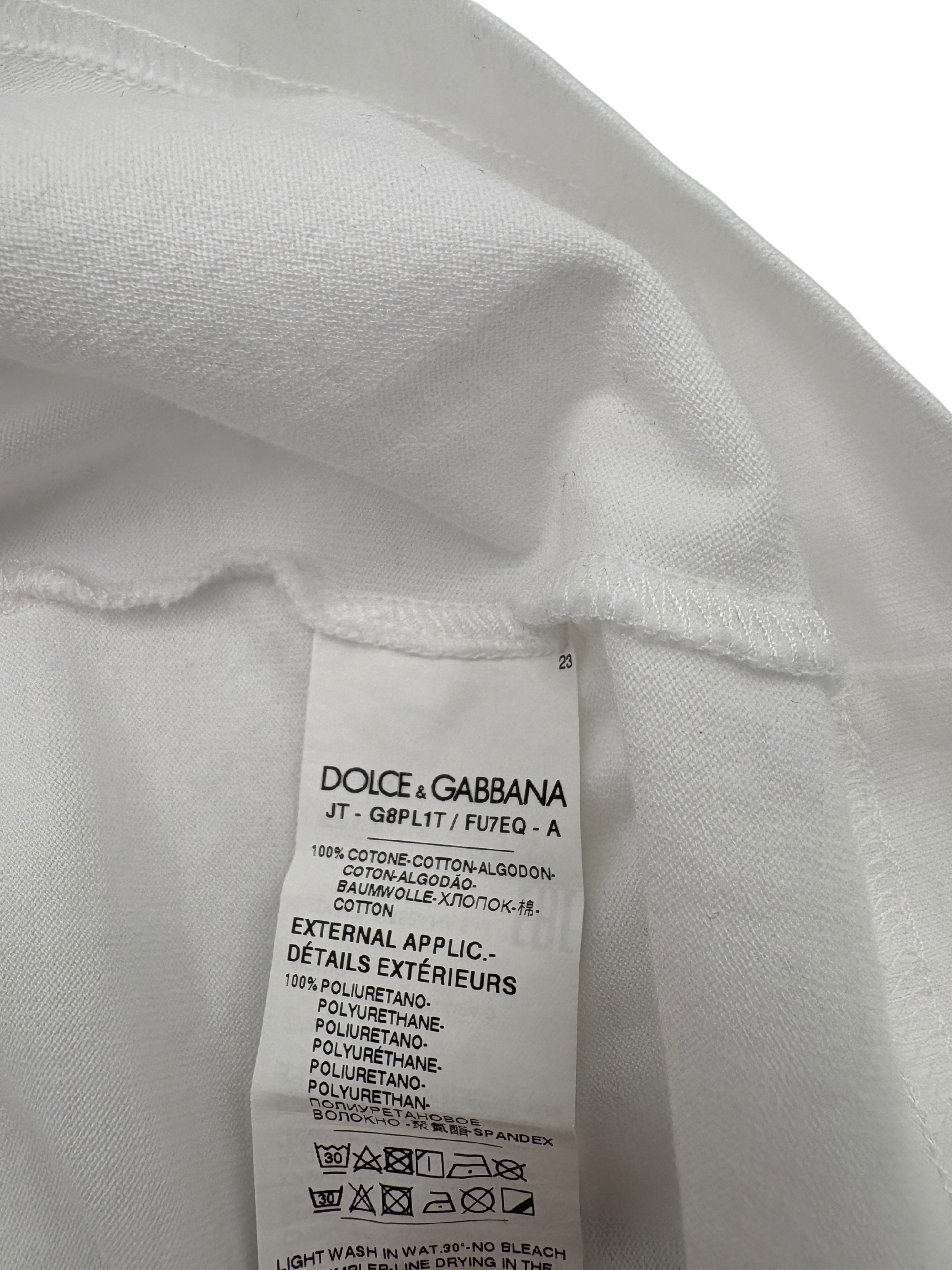 Dolce & Gabbana Neck Logo T-Shirt - White Dolce & Gabbana
